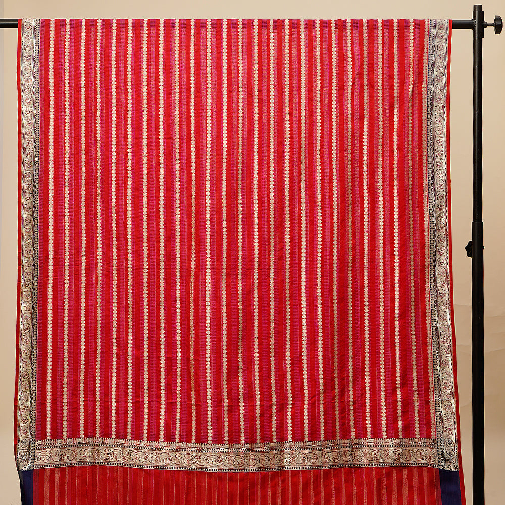 Red-Pink Color Handwoven Banarasi Silk Dupatta