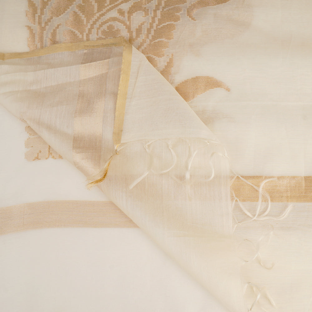 Off White Color Fancy Chanderi Dupatta