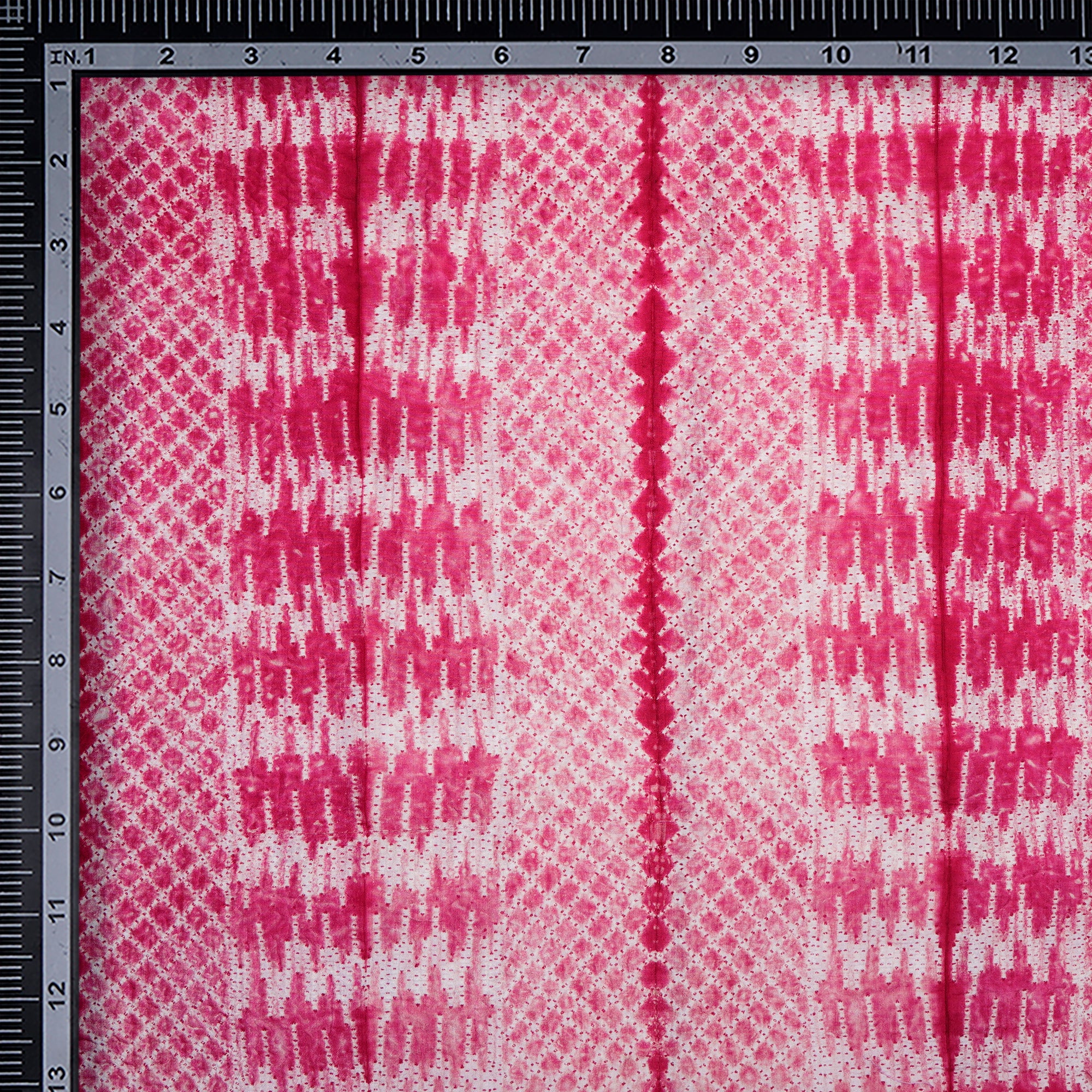 Magwnta Pink Natural Dye Hand Crafted Shibori Printed Mulberry Silk Unstitched Kurta Piece (2.50 Mtr Piece)