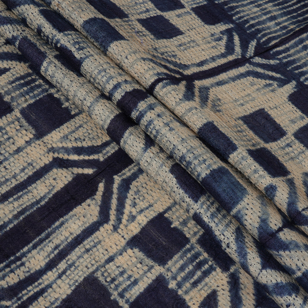 (Pre Cut 2.80 Mtr Piece) Stratos Color Handcrafted Shibori Tussar Silk