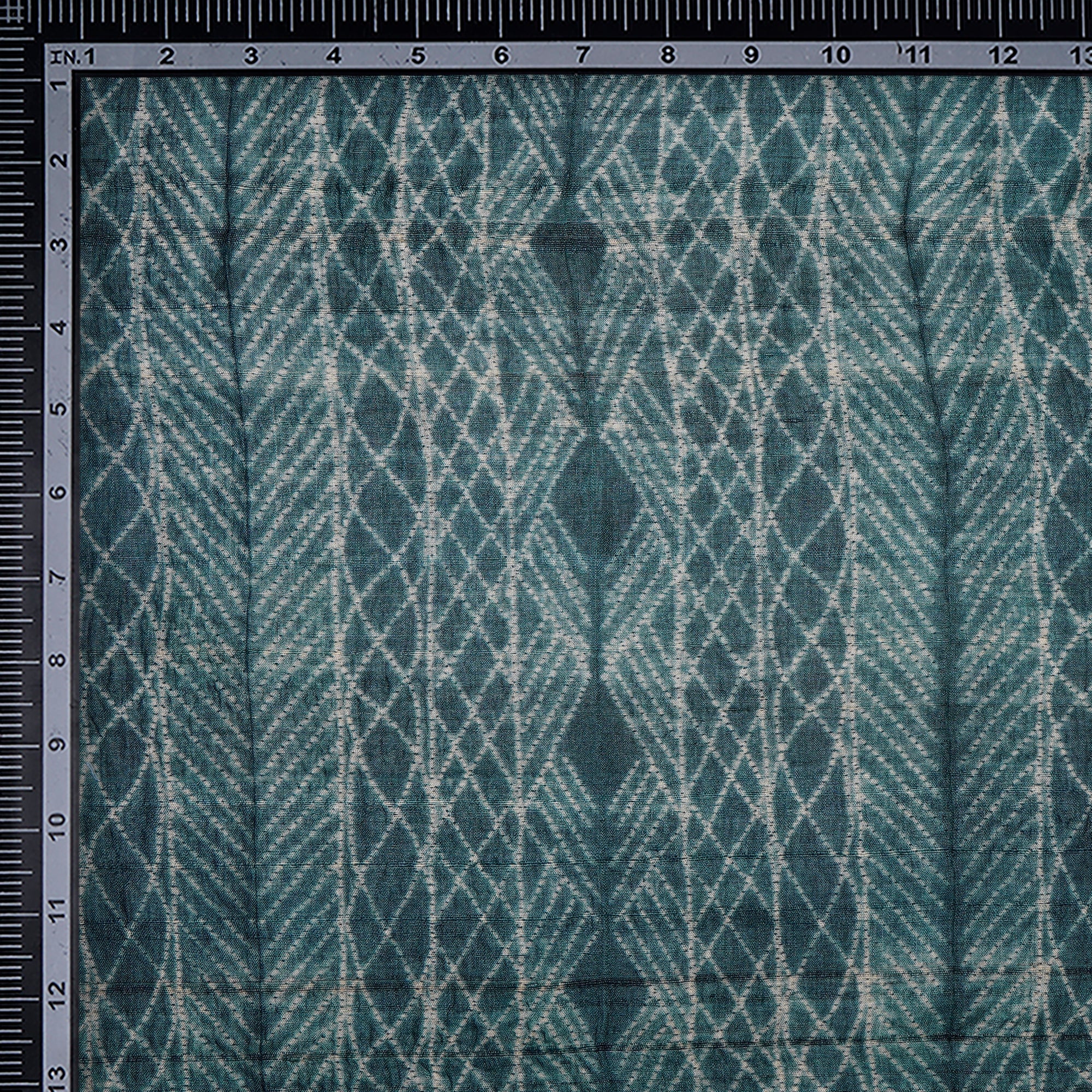 Hydro Natural Dye Hand Crafted Shibori Printed Tusser Silk Unstitched Kurta Piece (2.70 Mtr Piece)