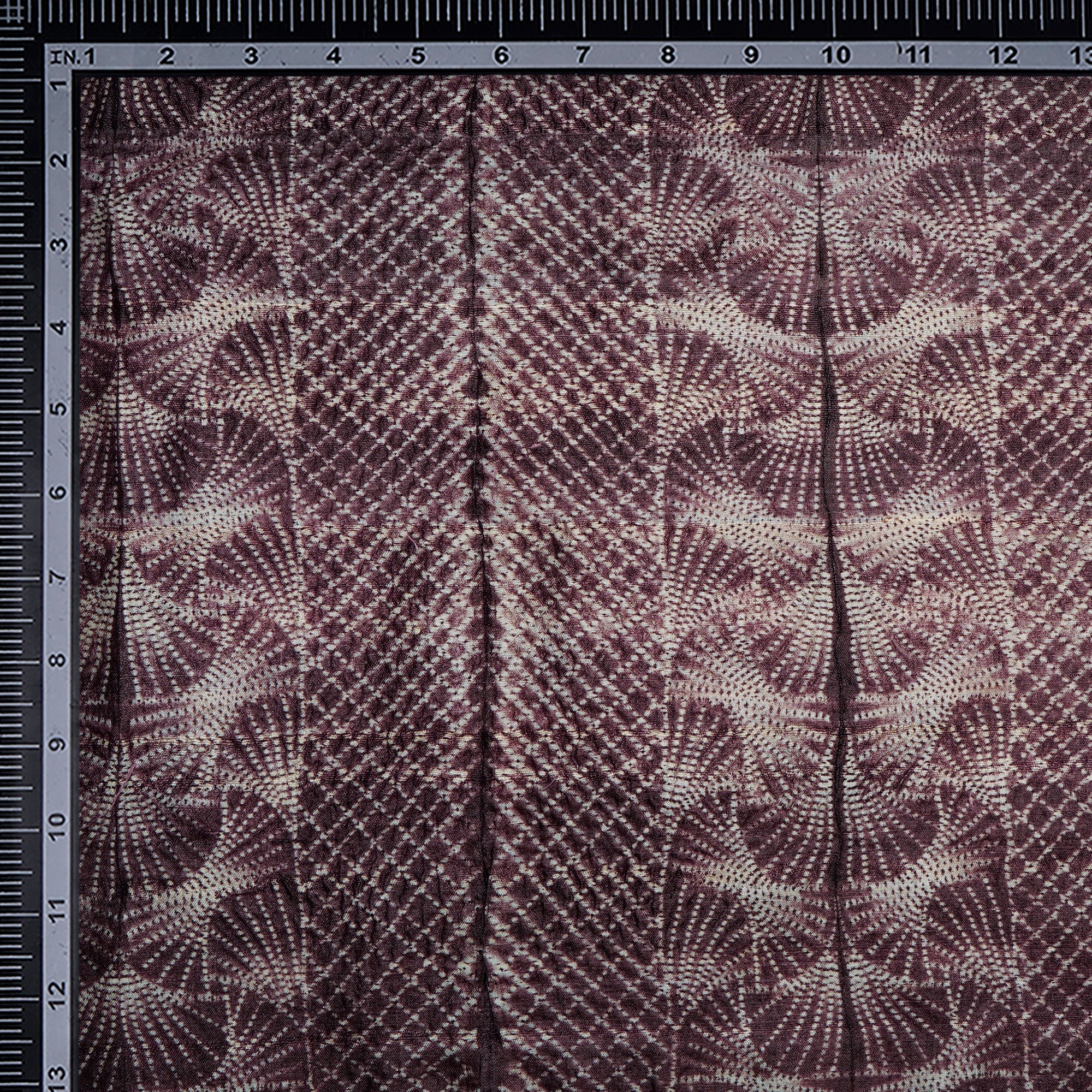 Deep Brown Natural Dye Hand Crafted Shibori Printed Tusser Silk Unstitched Kurta Piece (2.70 Mtr Piece)