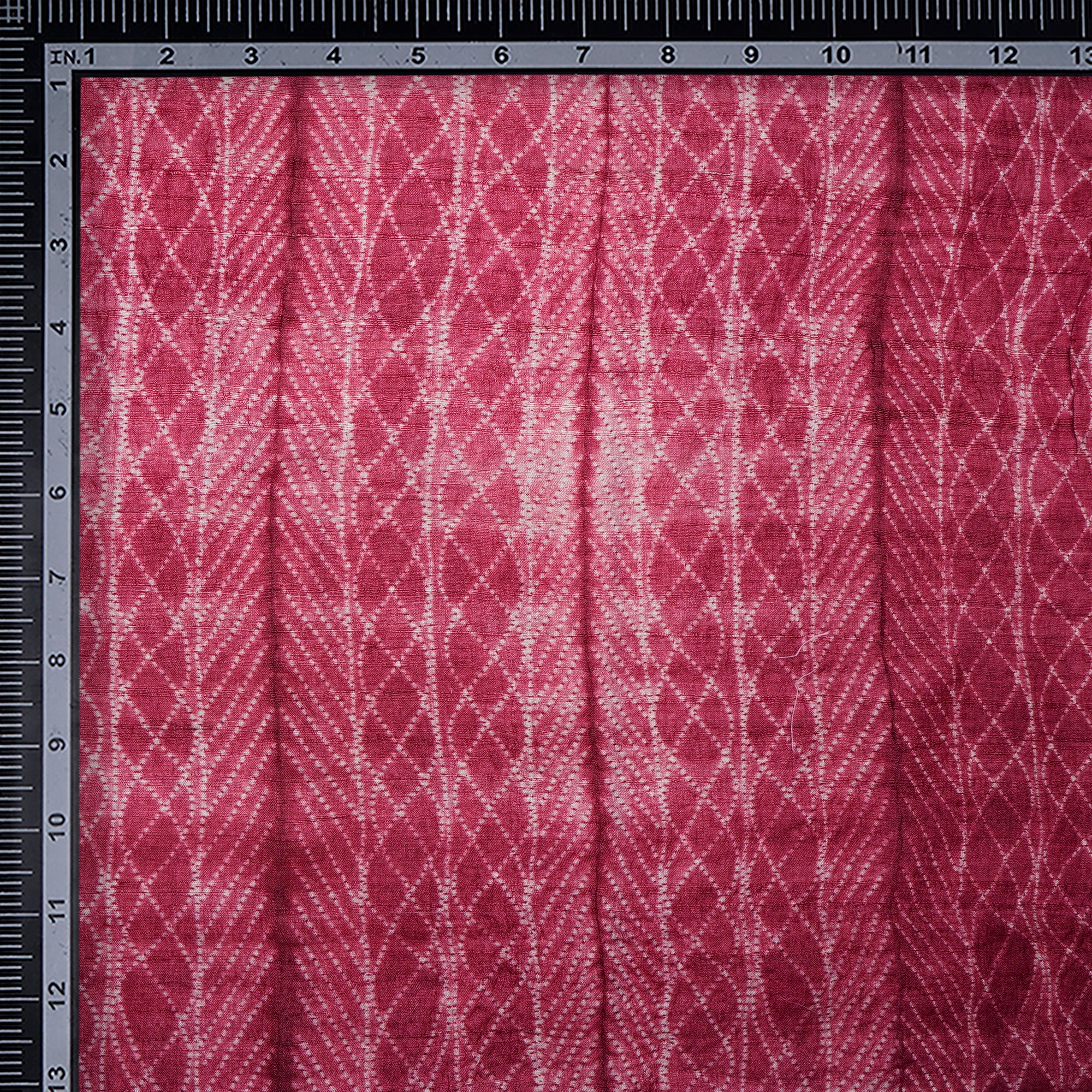 Red Dahlia Natural Dye Hand Crafted Shibori Printed Tusser Silk Unstitched Kurta Piece (2.70 Mtr Piece)