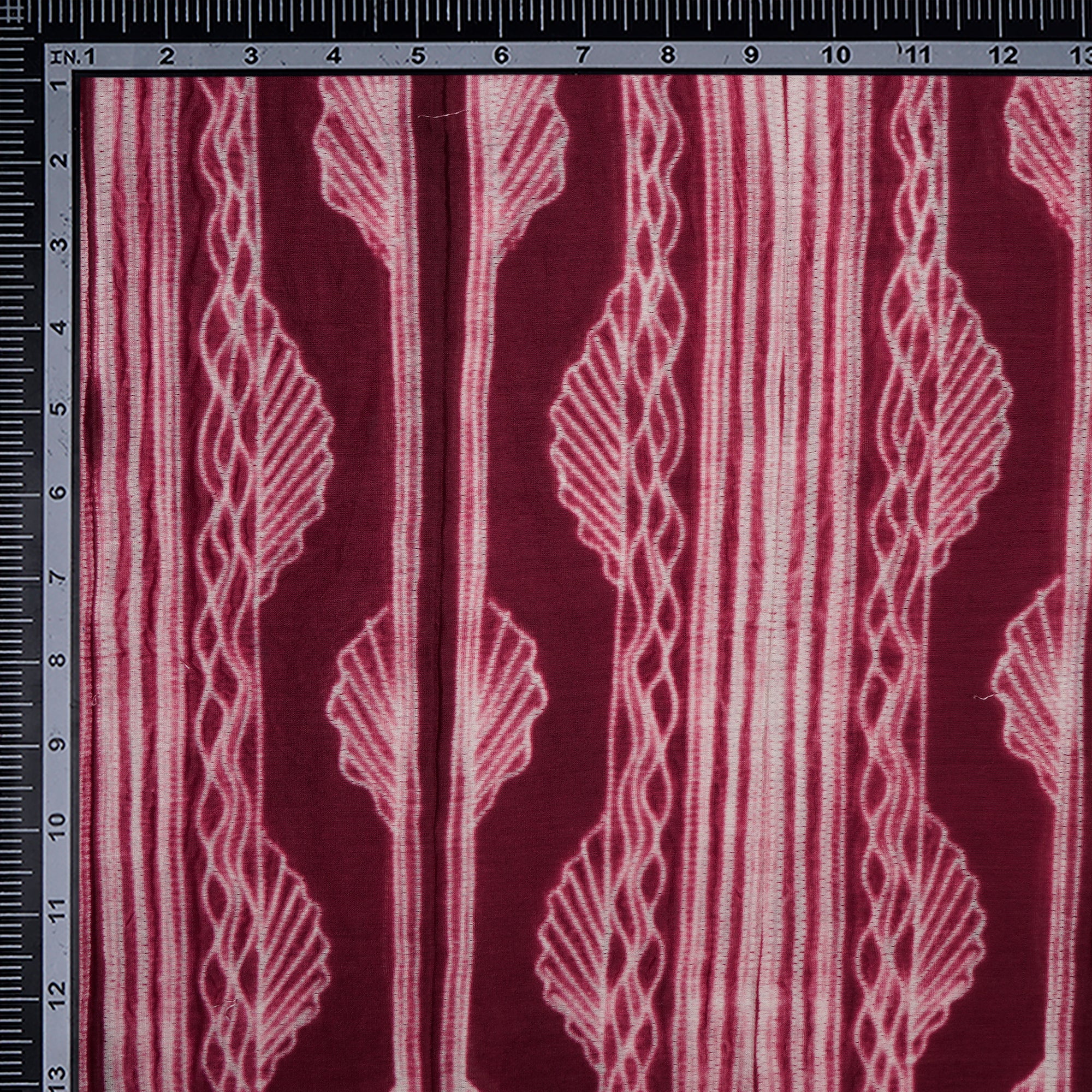 (Pre-Cut 2.70 Mtr) Maroon Handcrafted Shibori Pure Chanderi Fabric