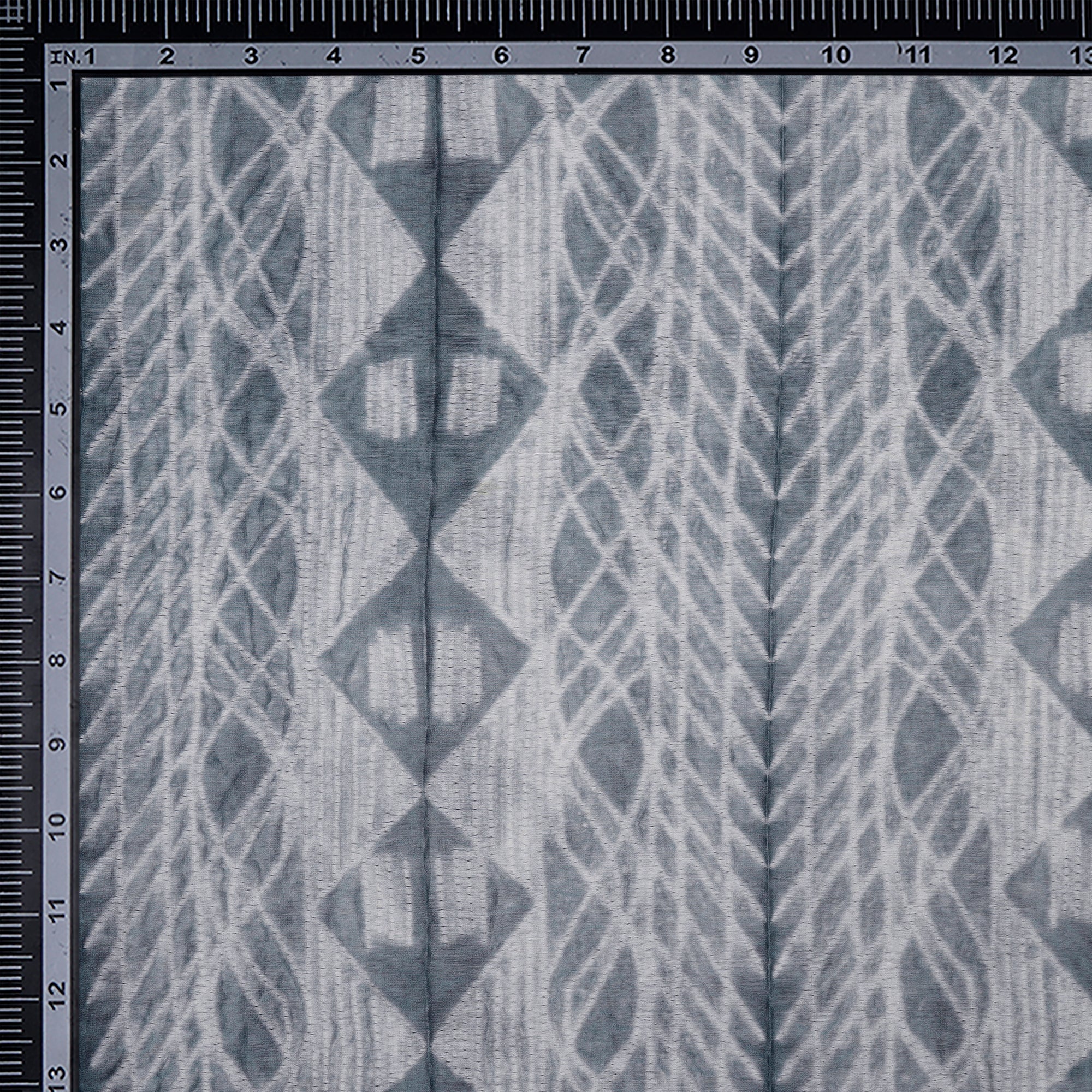 (Pre-Cut 2.70 Mtr) Grey Handcrafted Shibori Pure Chanderi Fabric