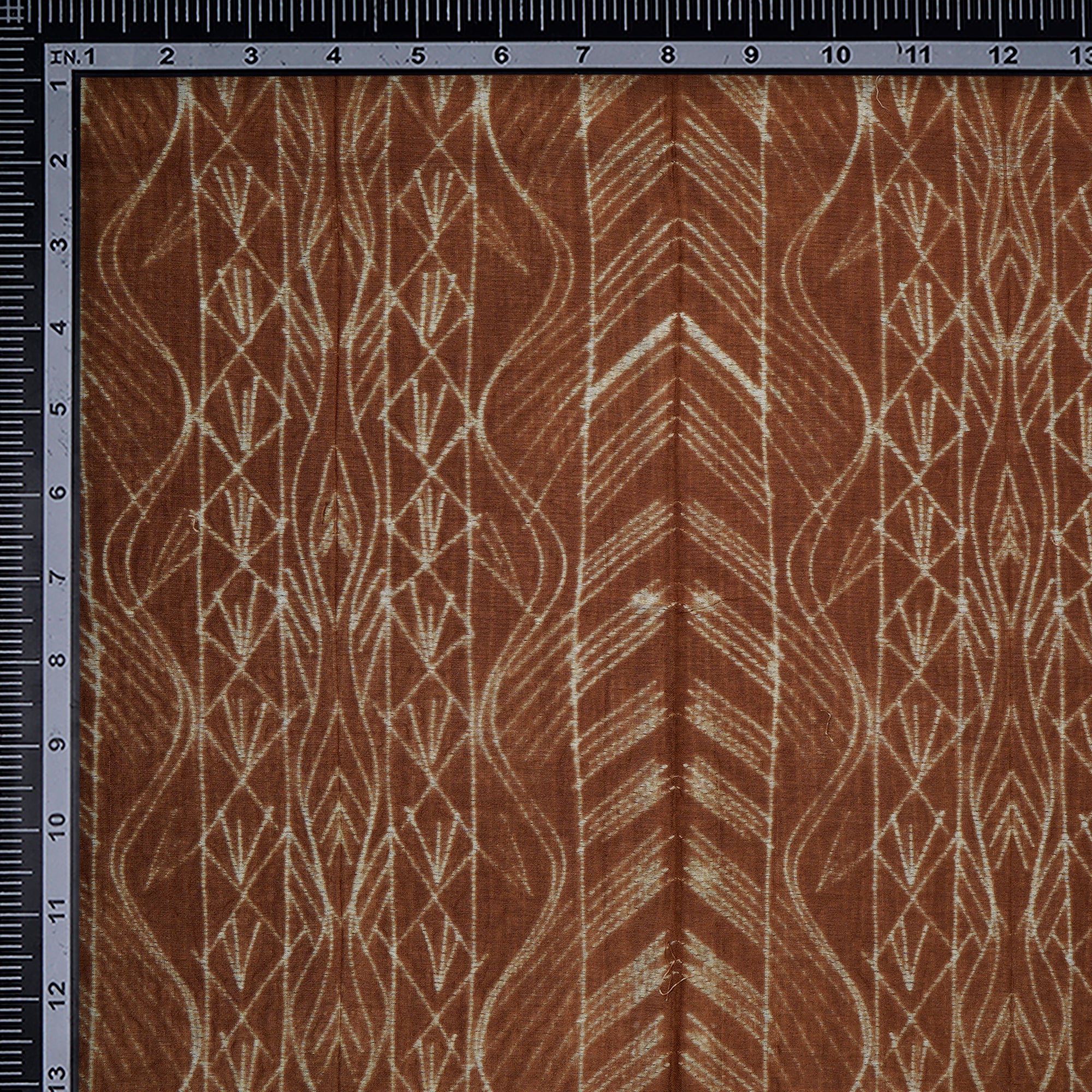 (Pre-Cut 3.00 Mtr) Brown Handcrafted Shibori Pure Chanderi Fabric