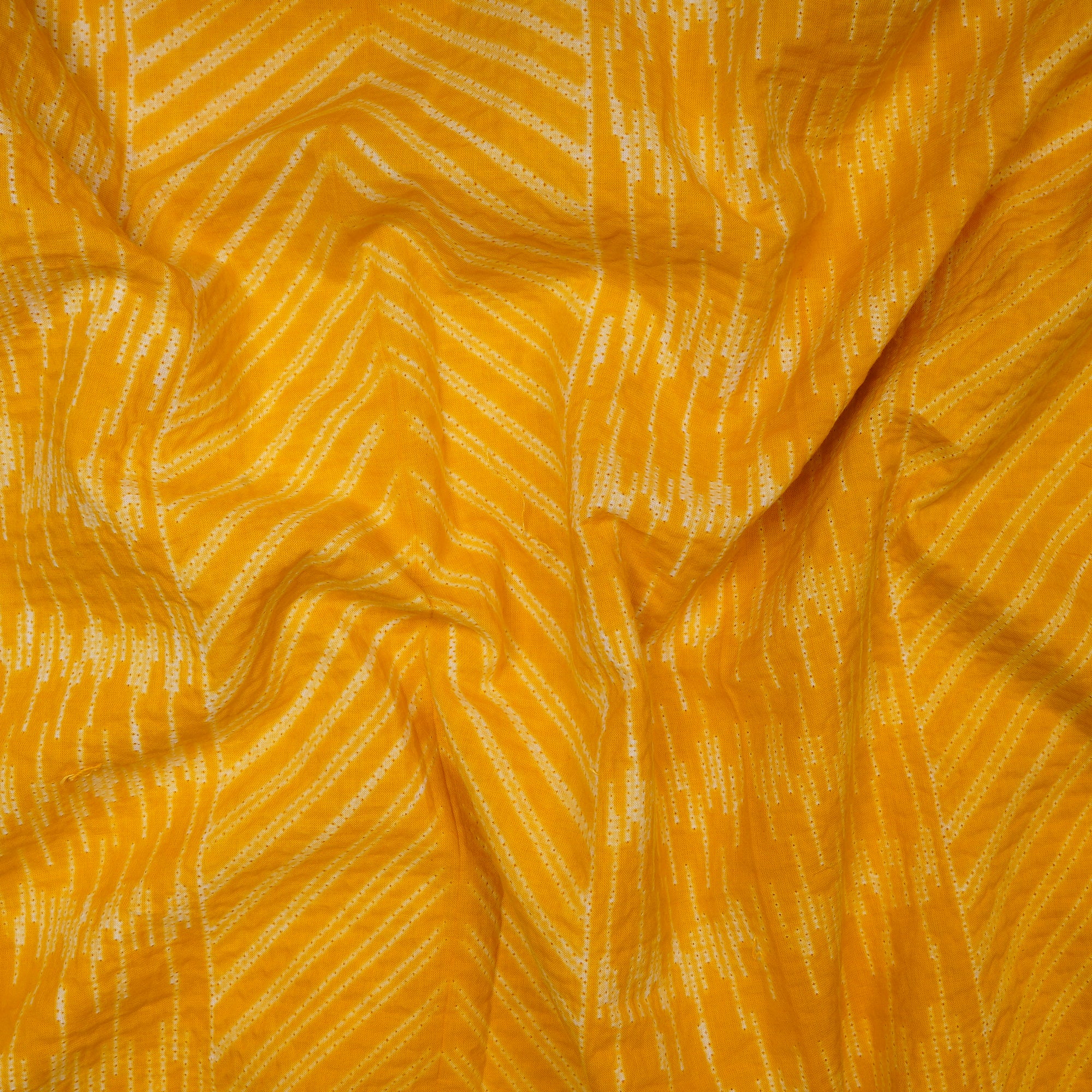 (Pre-Cut 2.50 Mtr) Butter Handcrafted Shibori Pure Cotton Fabric