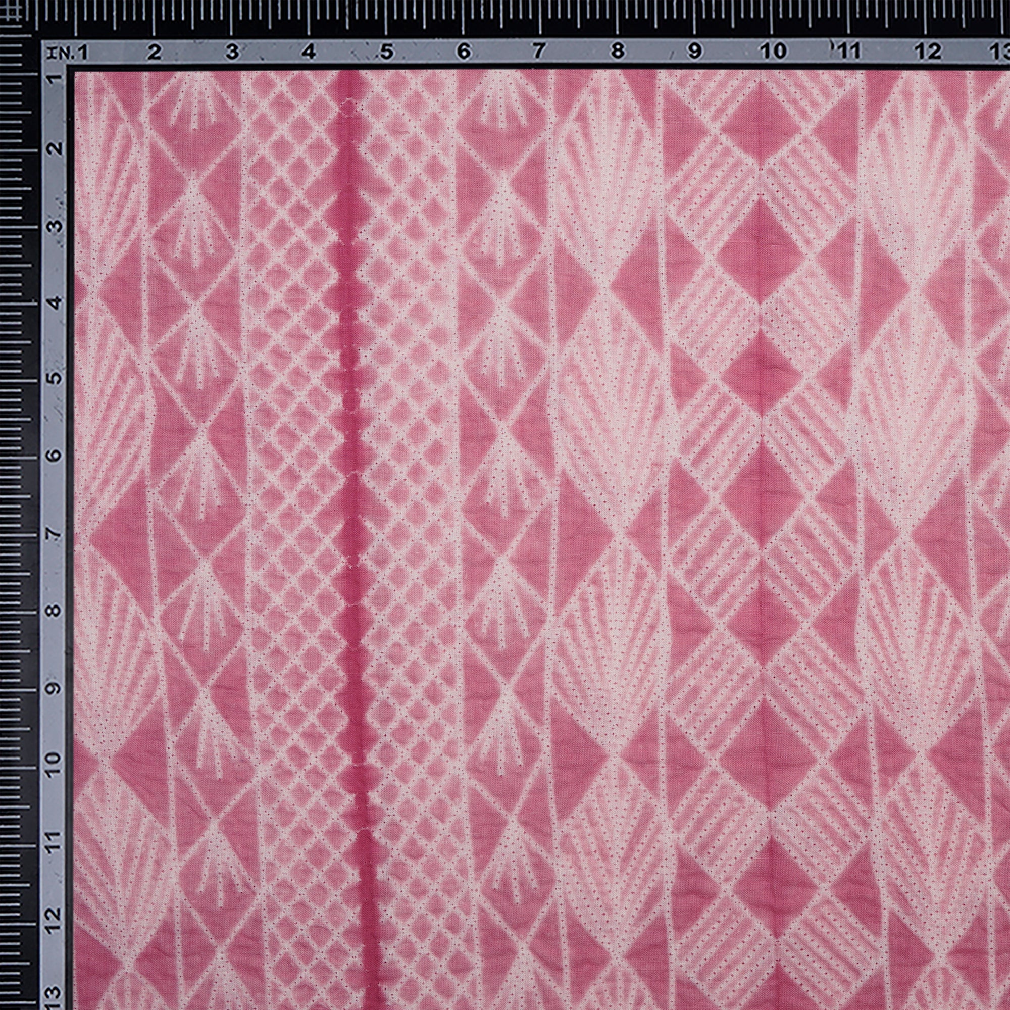 (Pre-Cut 2.80 Mtr) Pink Handcrafted Shibori Pure Cotton Fabric