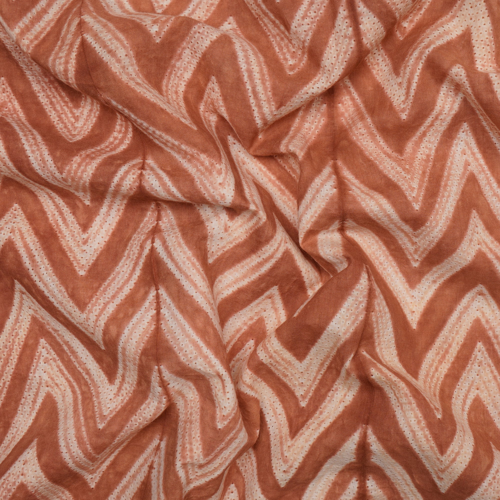 (Pre-Cut 2.80 Mtr) Ginger Handcrafted Shibori Pure Cotton Fabric