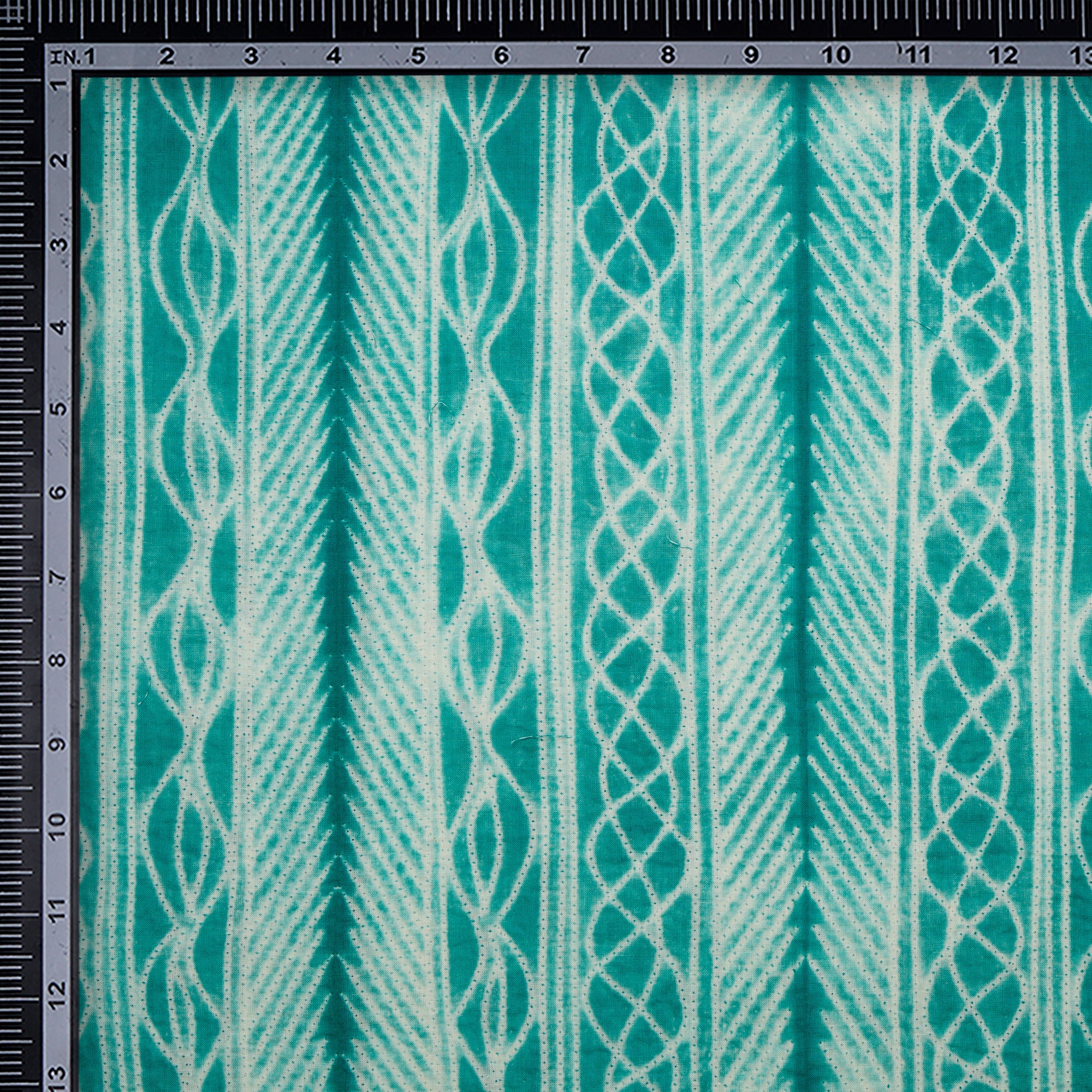 (Pre-Cut 2.80 Mtr) Turquoise Handcrafted Shibori Pure Cotton Fabric