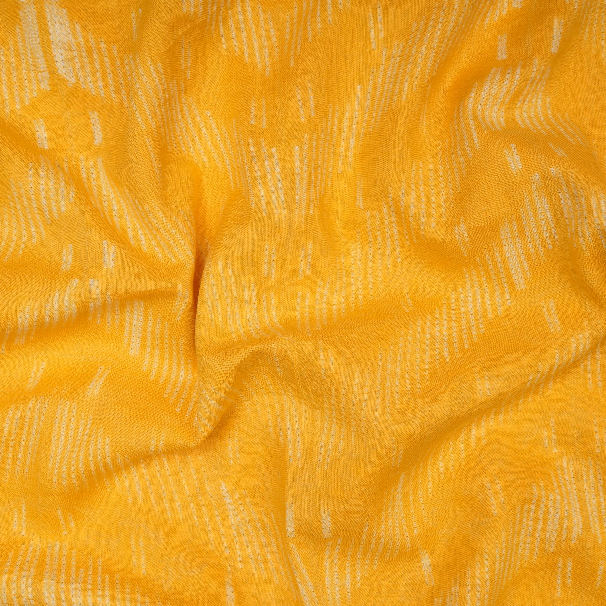 (Pre-Cut 2.80 Mtr) Yellow Handcrafted Shibori Pure Cotton Fabric