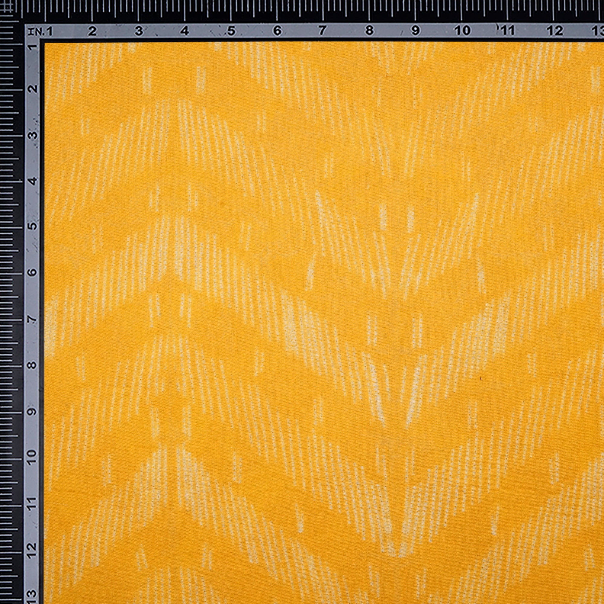 (Pre-Cut 2.80 Mtr) Yellow Handcrafted Shibori Pure Cotton Fabric