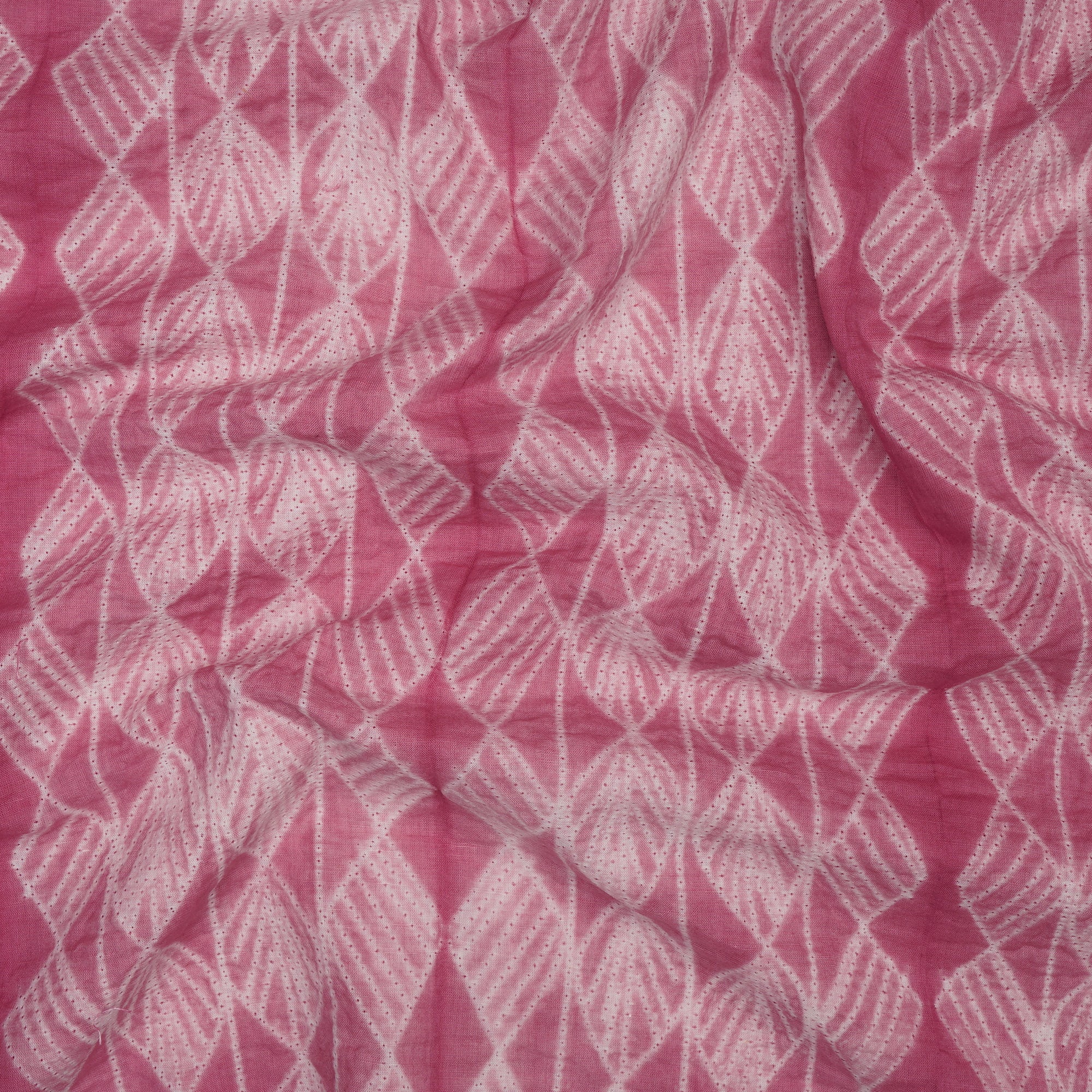 (Pre-Cut 2.80 Mtr) Blush Handcrafted Shibori Pure Cotton Fabric