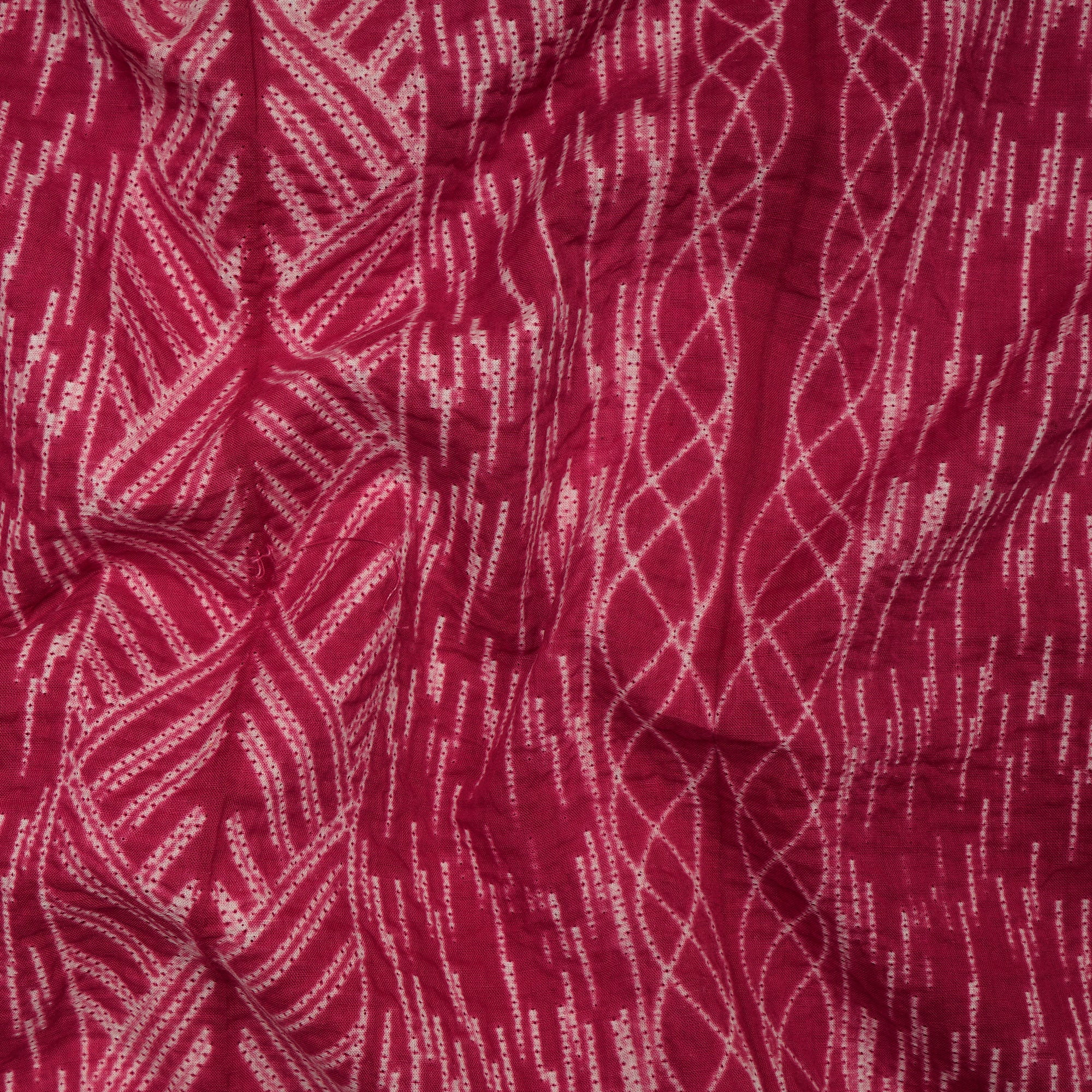 (Pre-Cut 2.80 Mtr) Rufous Handcrafted Shibori Pure Cotton Fabric
