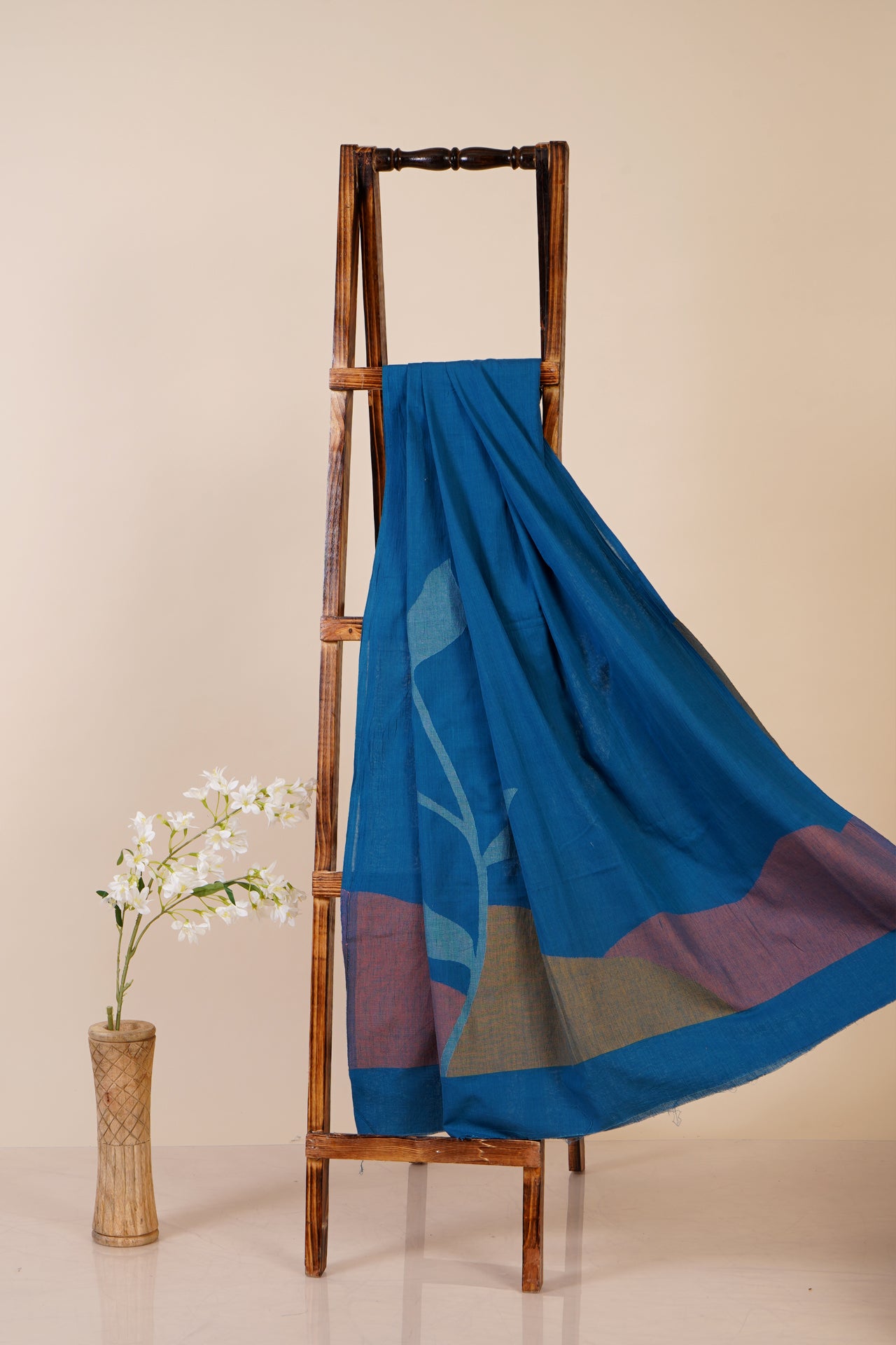 Turquoise Color Handwoven Jamdani Cotton Dress or Kurta Piece