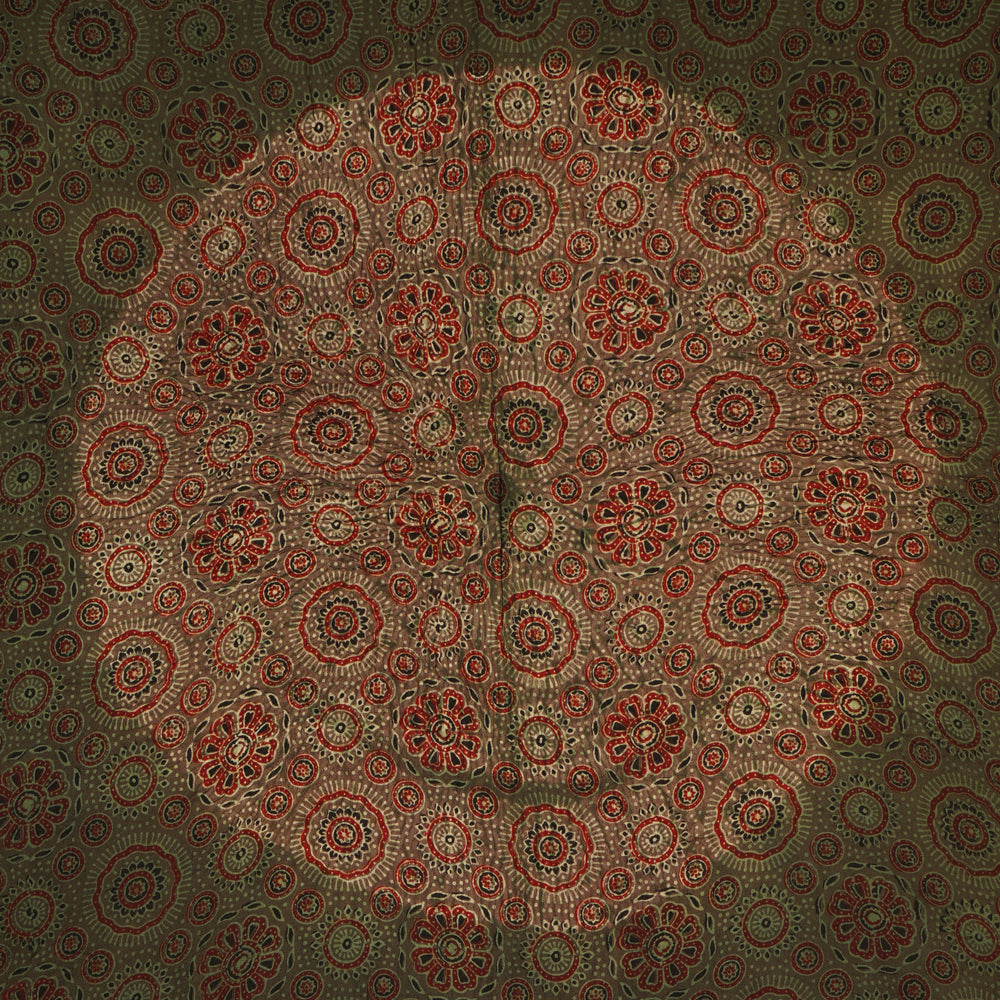Dark Green Color Handcrafted Ajrak Printed Modal Kurta Piece