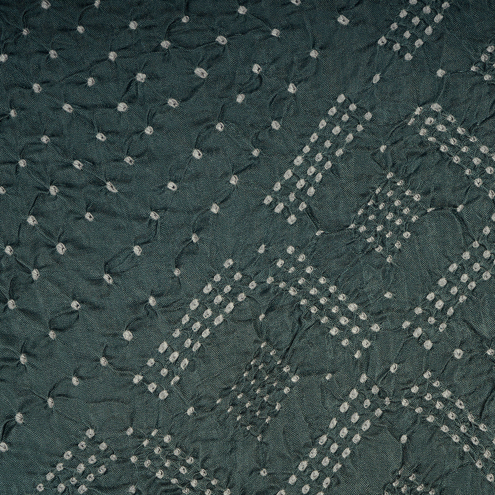 Grey Color Handcrafted Bandhani Printed Silk Kurta Piece