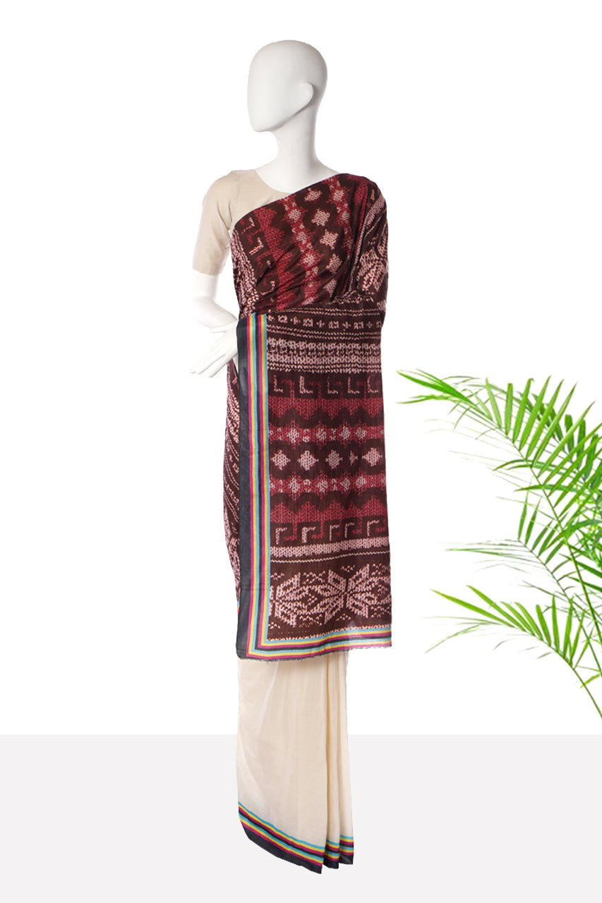 Multi Color Handwoven Cotton Silk Saree