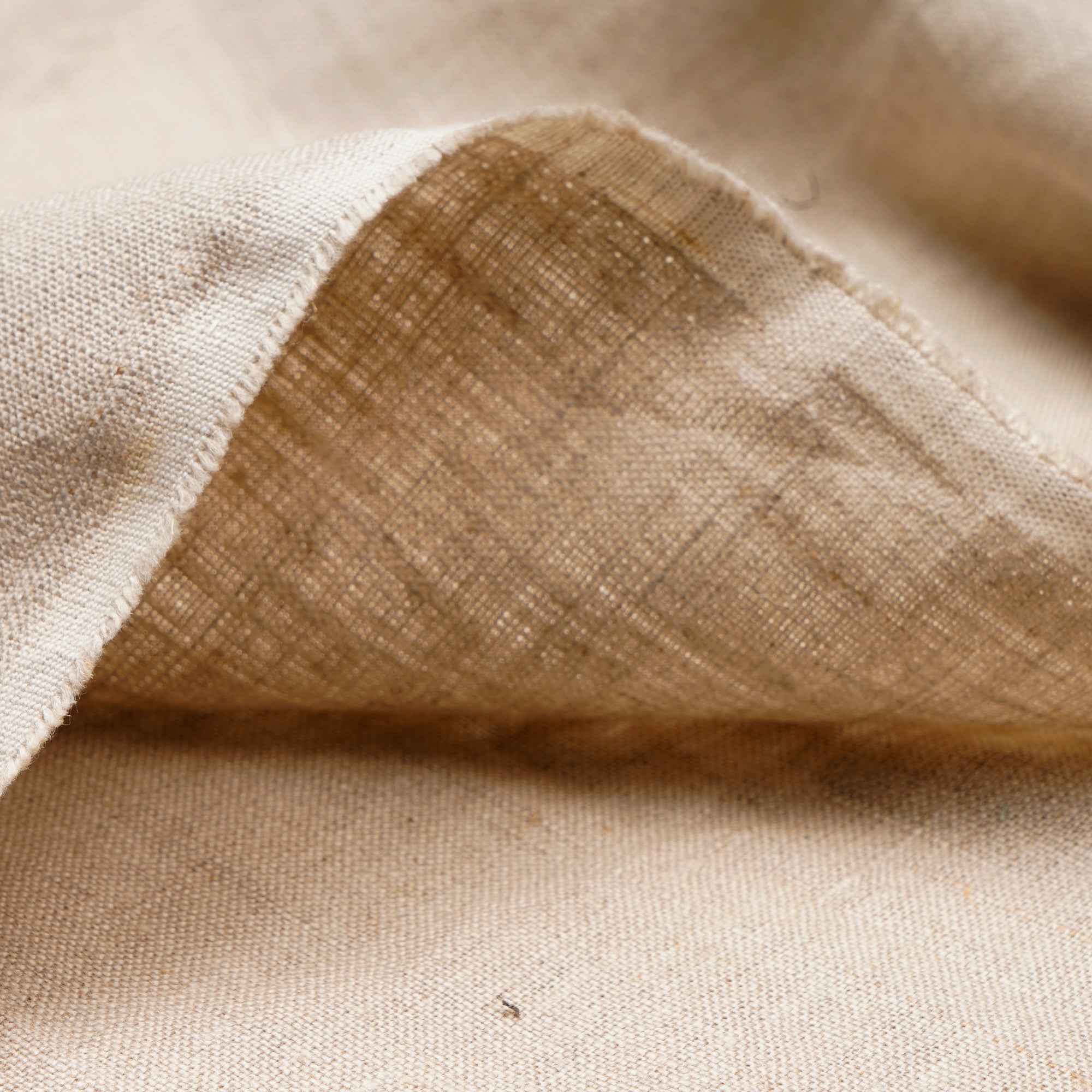Beige Natural Dyeable Mill Made Heavy Pure Linen Fabric