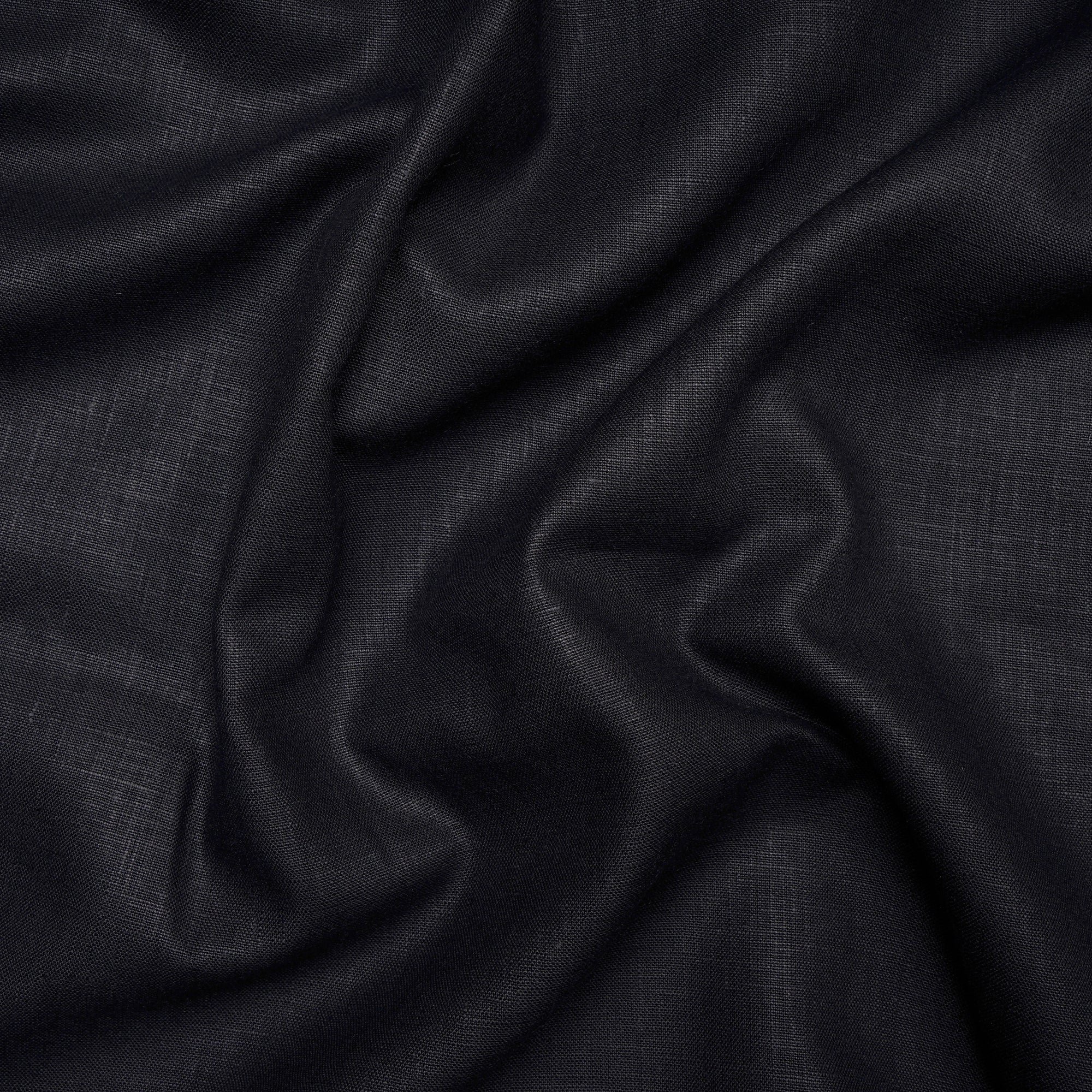 Black Mill Made Heavy Pure Linen Fabric