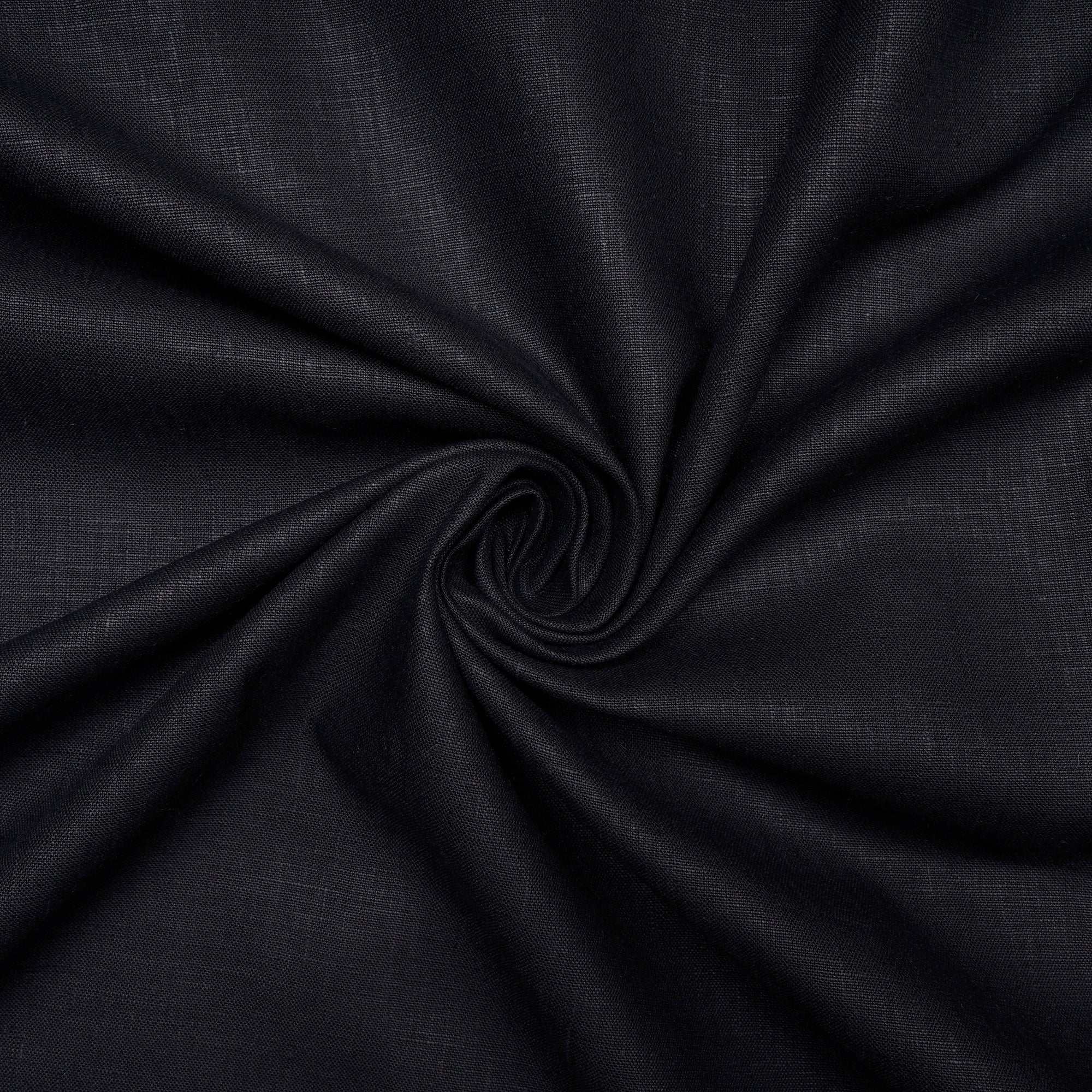 Black Mill Made Heavy Pure Linen Fabric