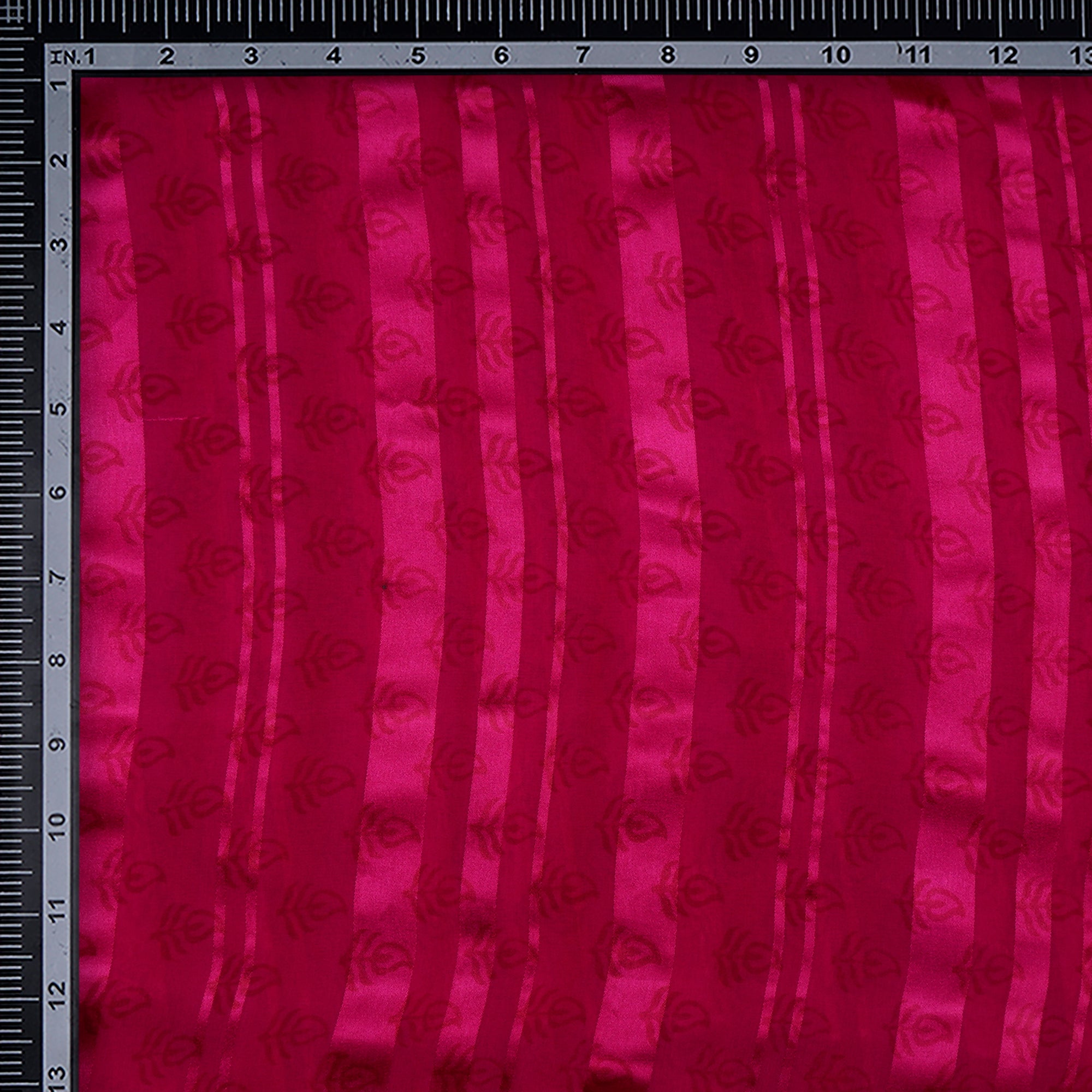 Pink-Orange Color Printed Georgette Satin Silk Fabric