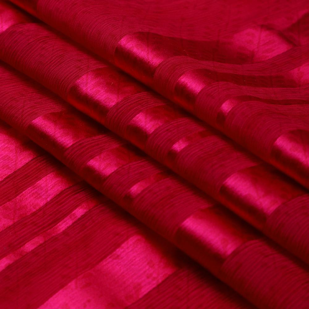 Fuchsia Pink Color Printed Satin Georgette Fabric