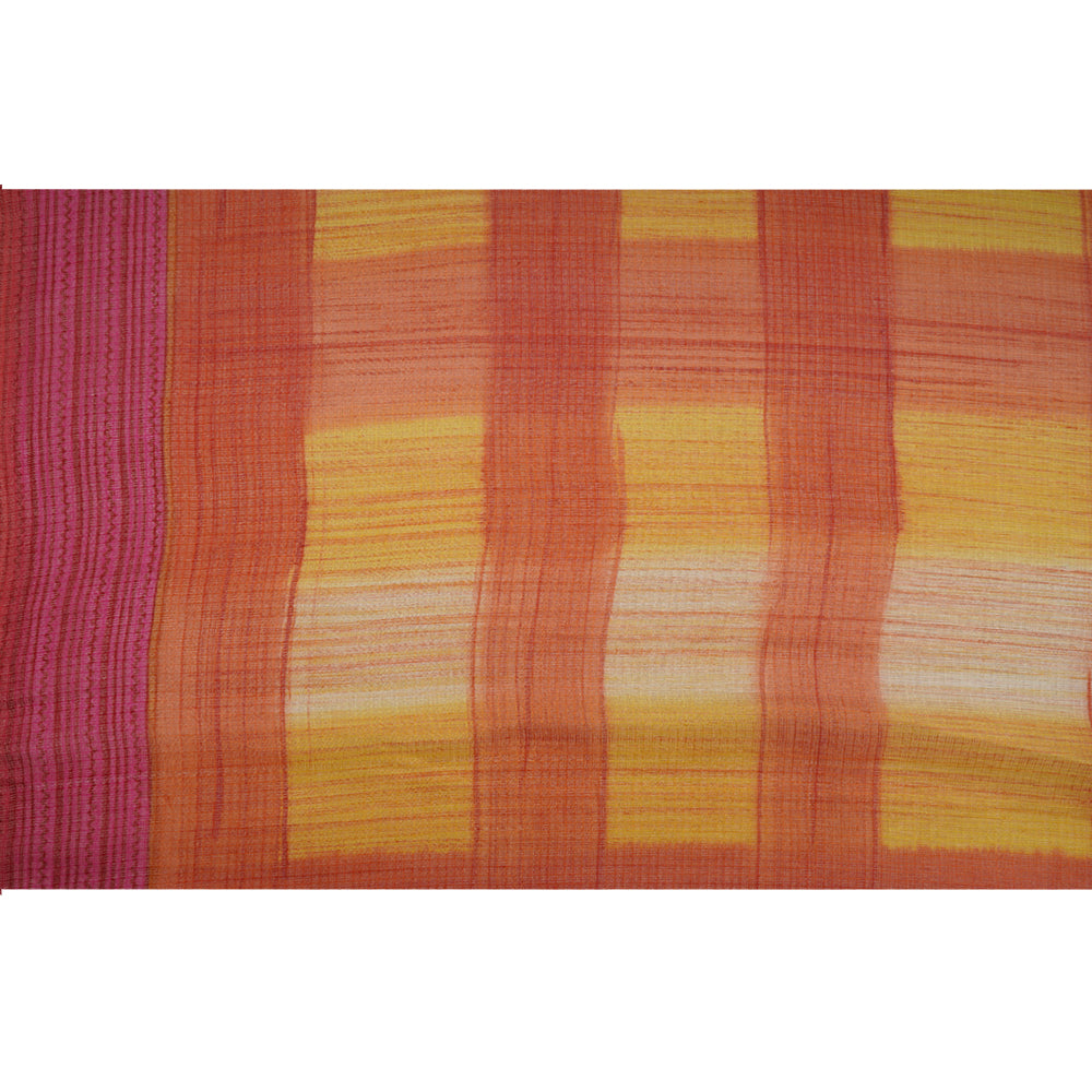 Multi Color Printed Kota Silk Fabric