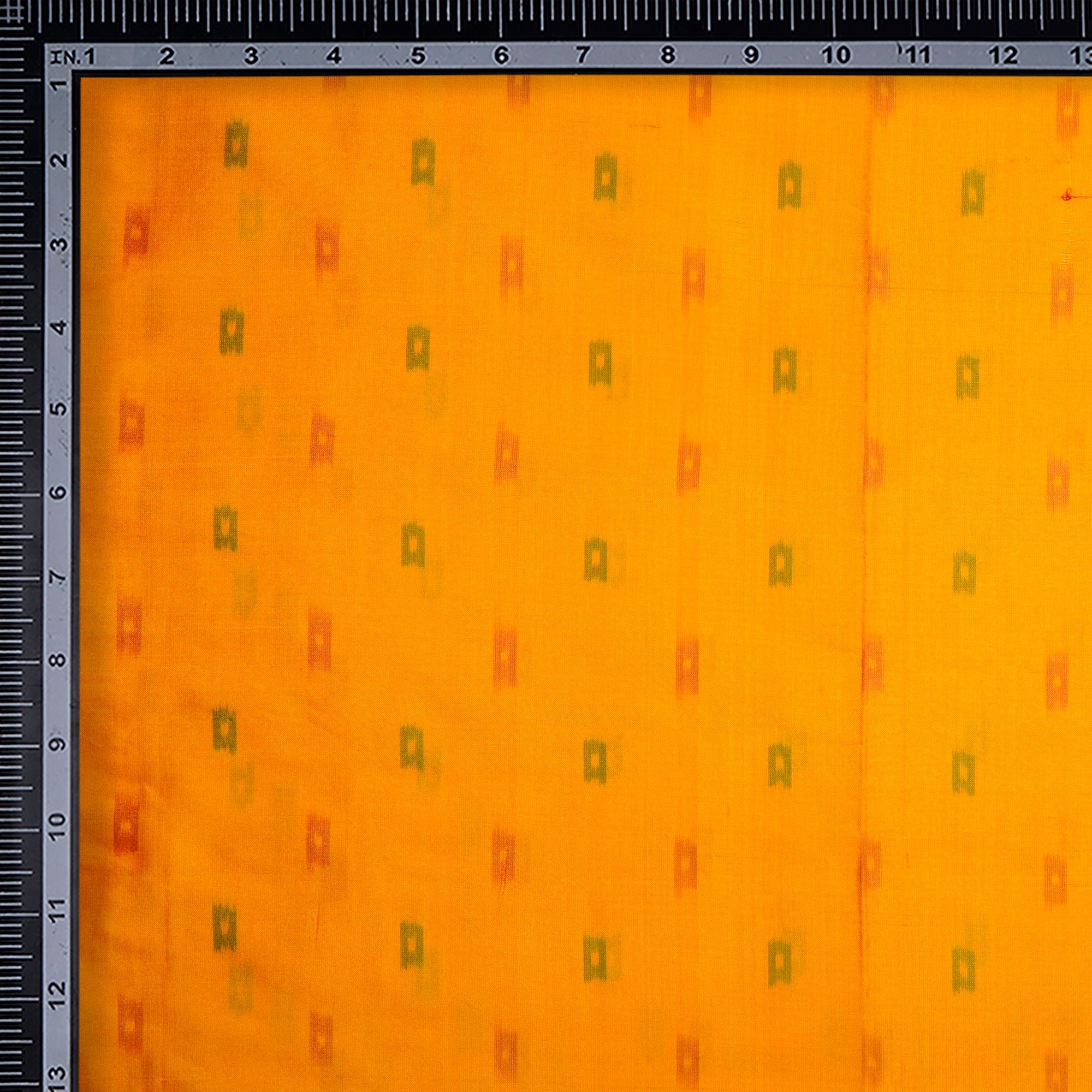 Yellow Color Handwoven Ikat Silk Fabric