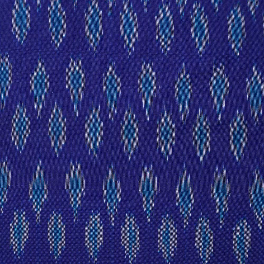 Blue Color Handwoven Ikat Silk Fabric
