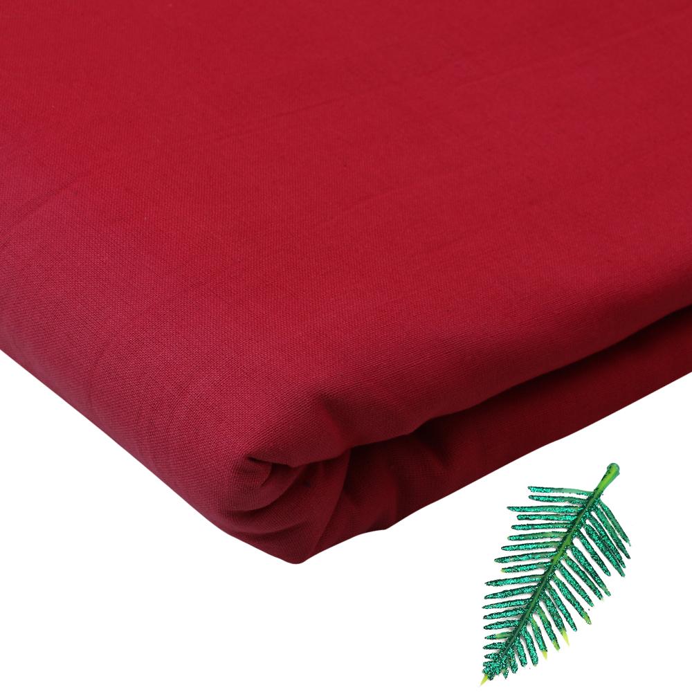 Red Color Handloom Cotton Fabric