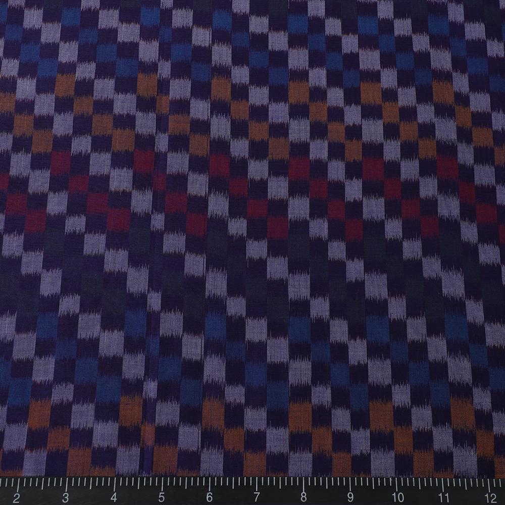 Purple Color Handwoven Ikat Sico Silk Fabric