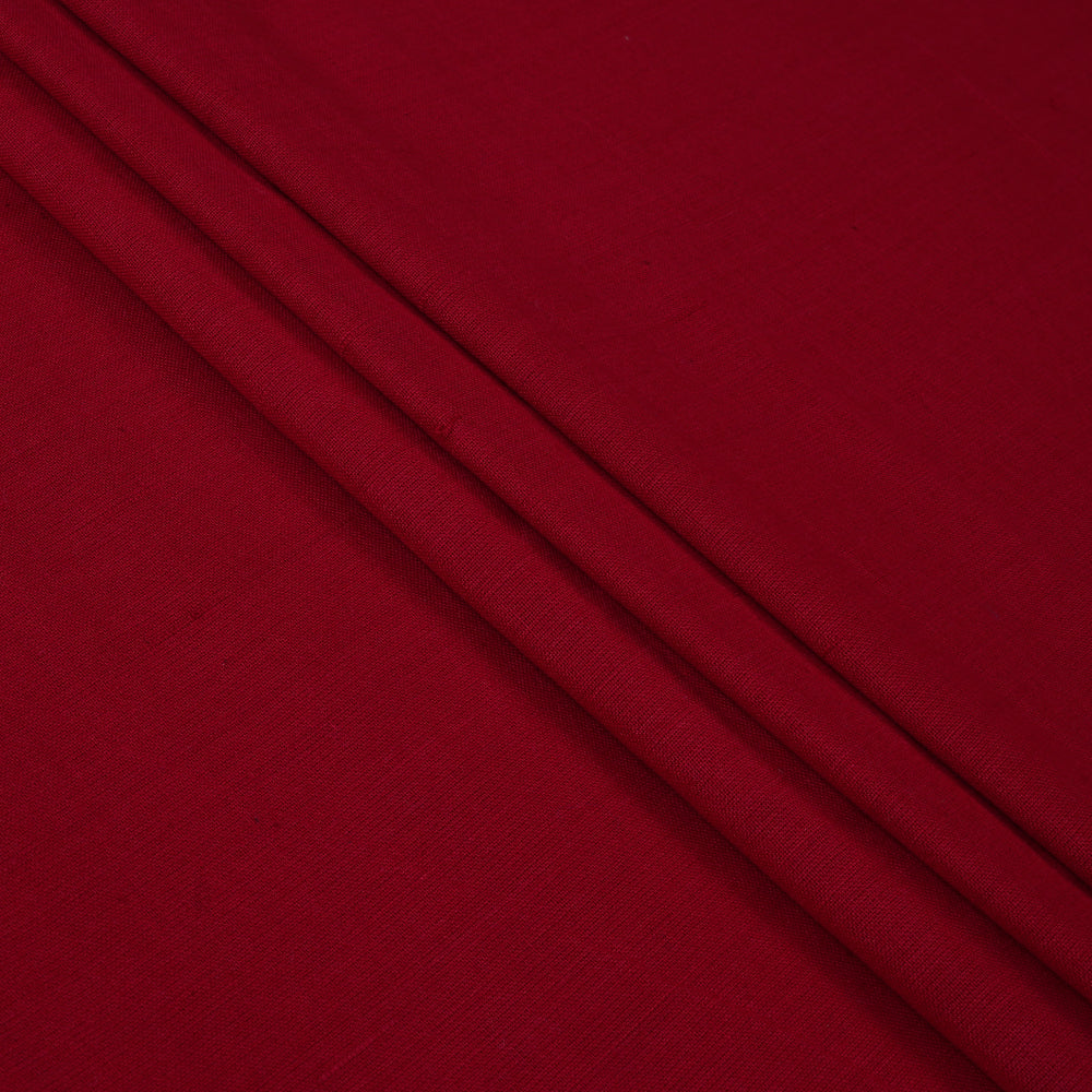 Red Color Cotton Fabric With Border