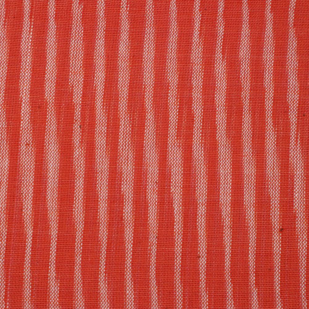 Orange-Peach Color Handwoven Ikat Cotton Fabric