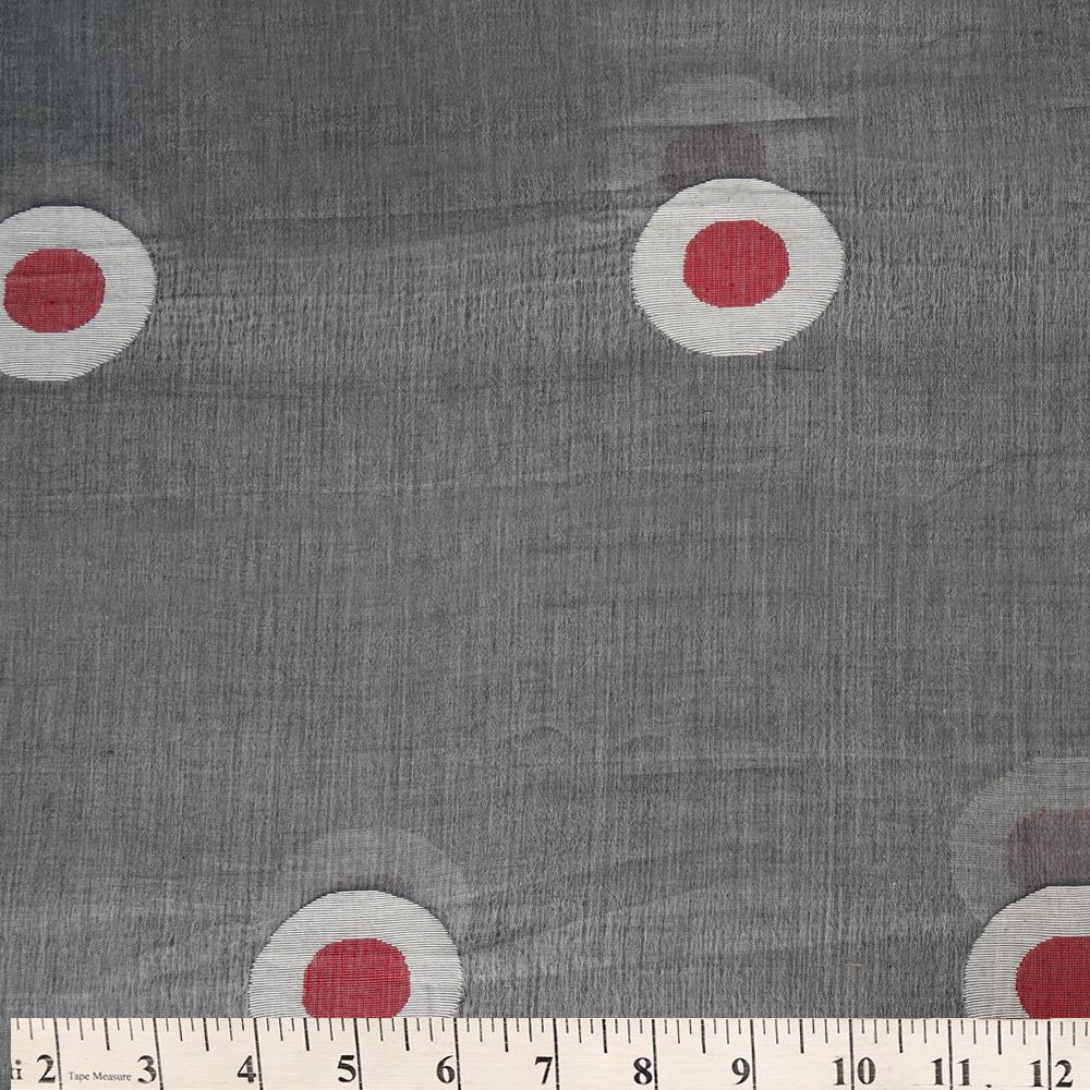Grey Color Handloom Jamdani Pure Cotton Fabric