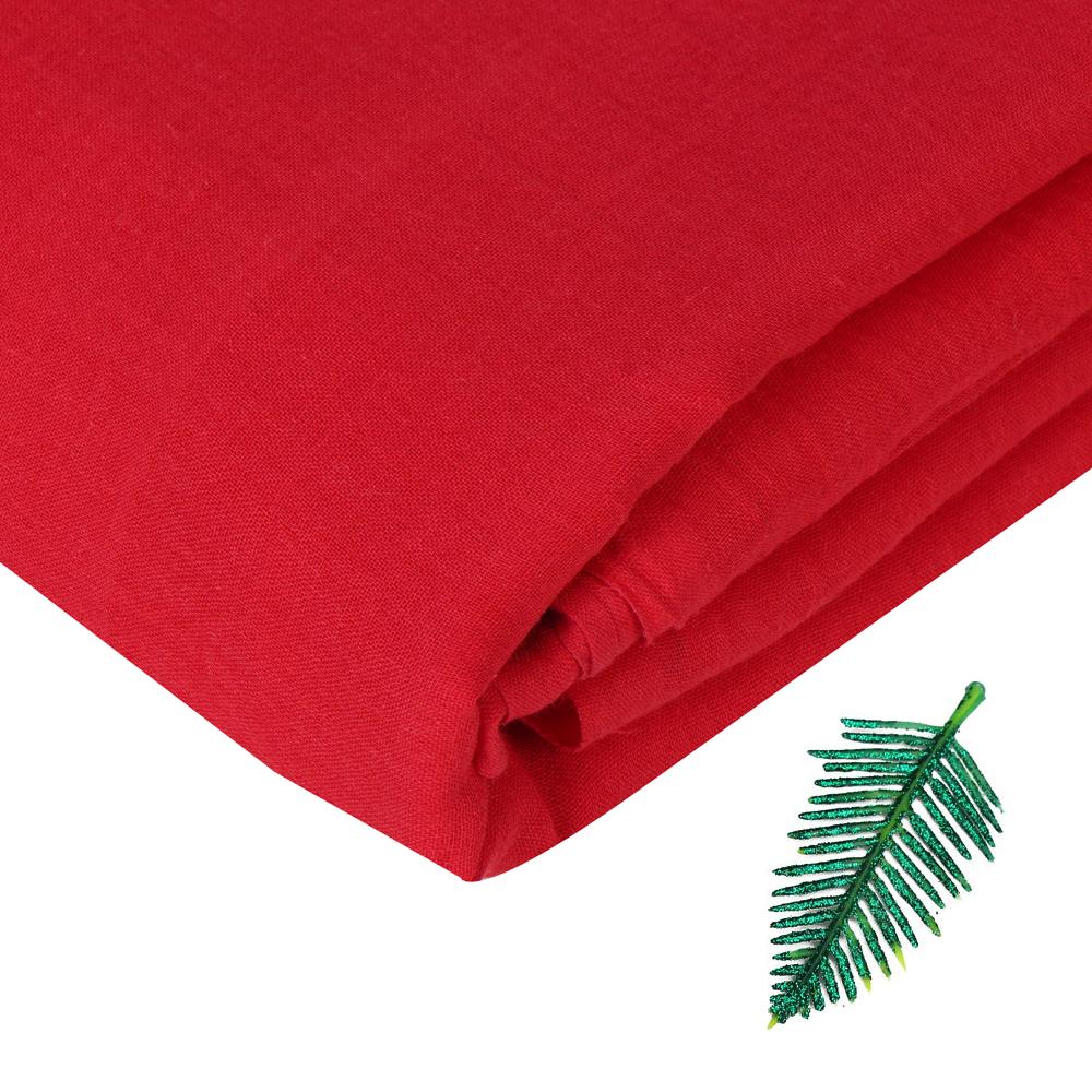 Red Color Handloom Jamdani Pure Cotton Fabric