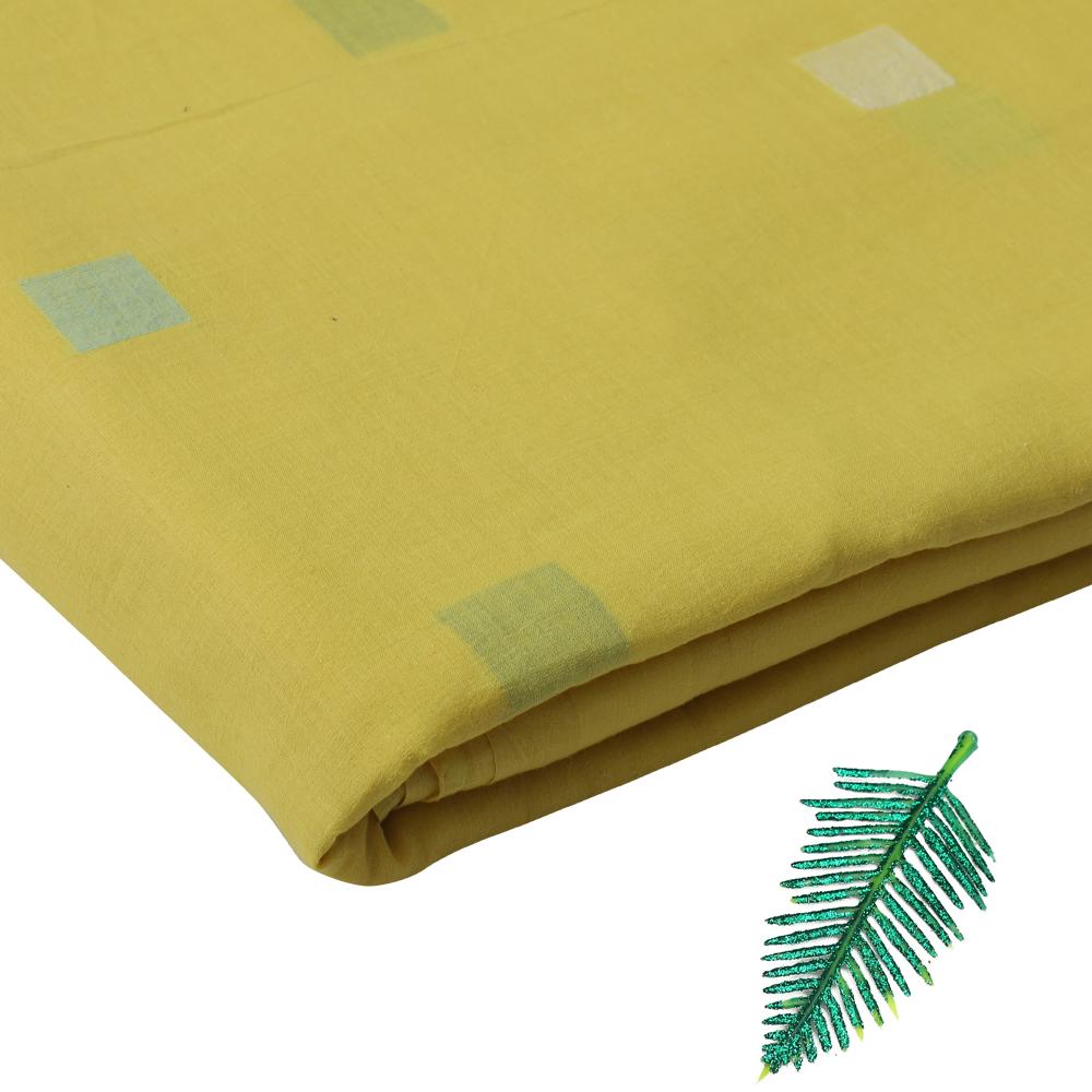 Yellow Color Handloom Jamdani Pure Cotton Fabric