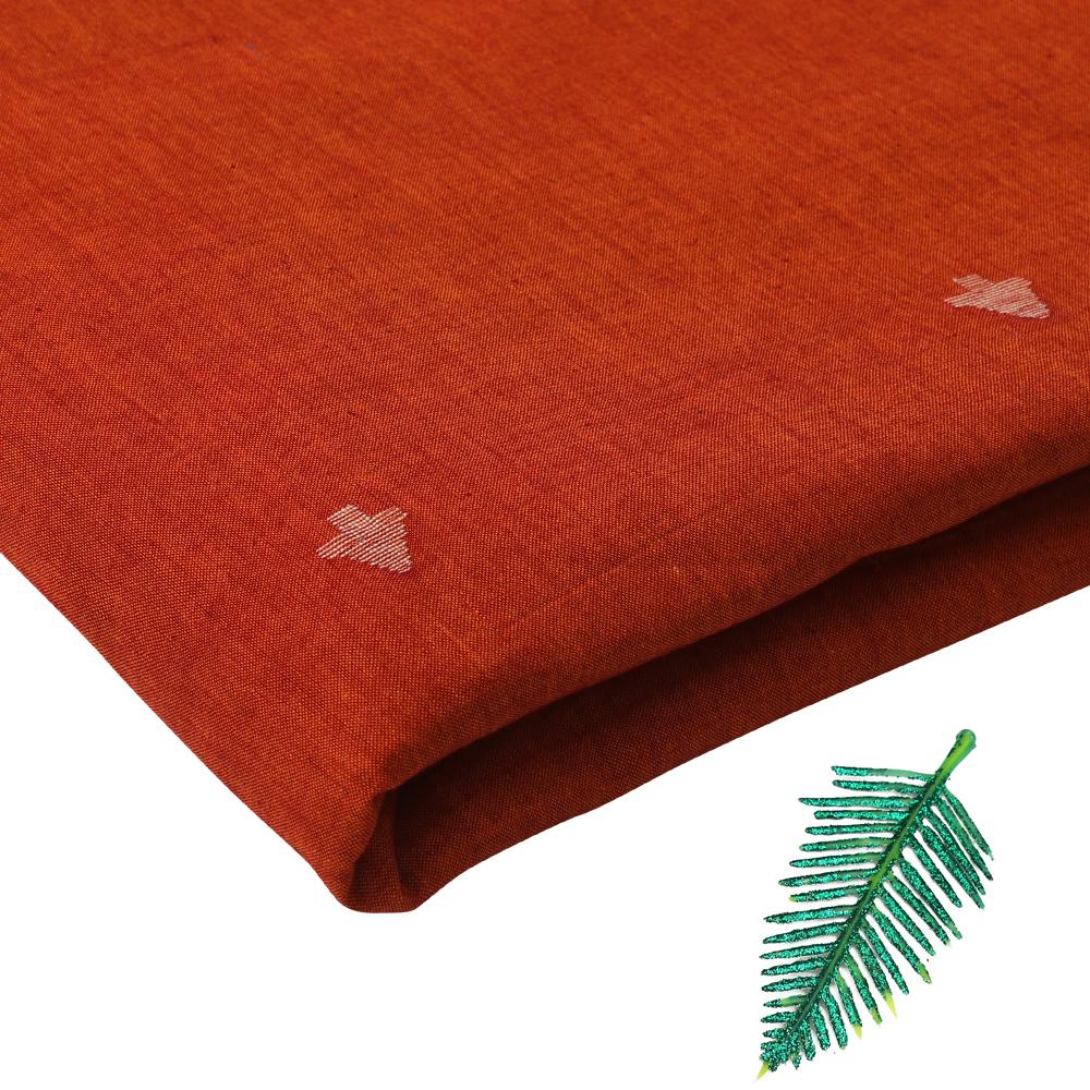 Brown Color Handloom Jamdani Pure Cotton Fabric