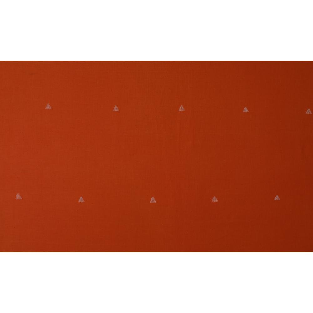 Orange Color Handloom Jamdani Pure Cotton Fabric