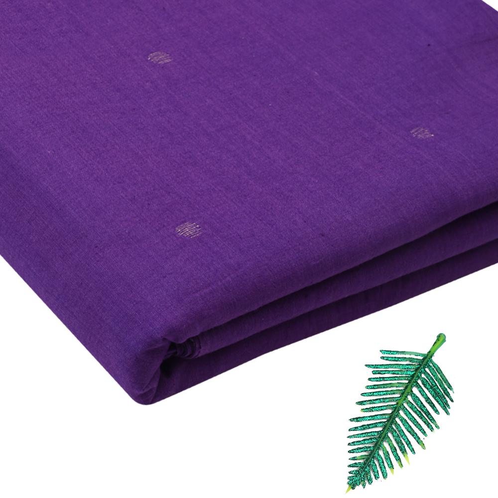 Purple Color Handloom Jamdani Pure Cotton Fabric