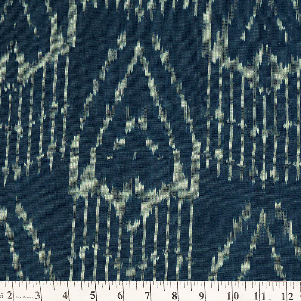Chambray Color Handwoven Pure Cotton Ikat Fabric