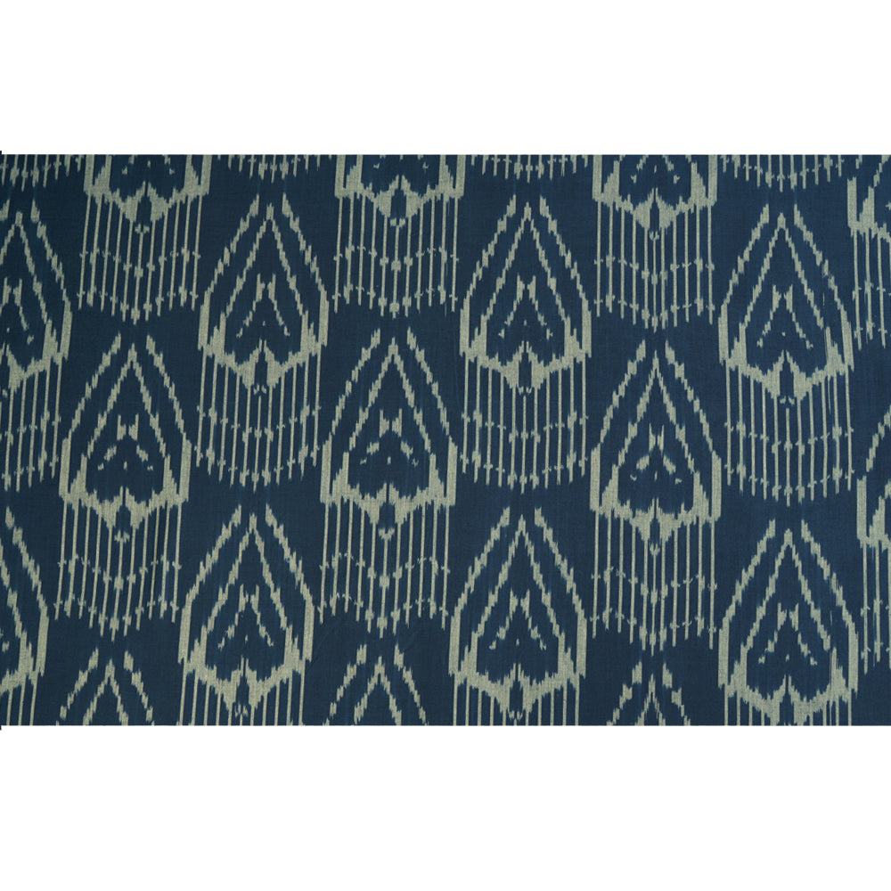 Chambray Color Handwoven Pure Cotton Ikat Fabric
