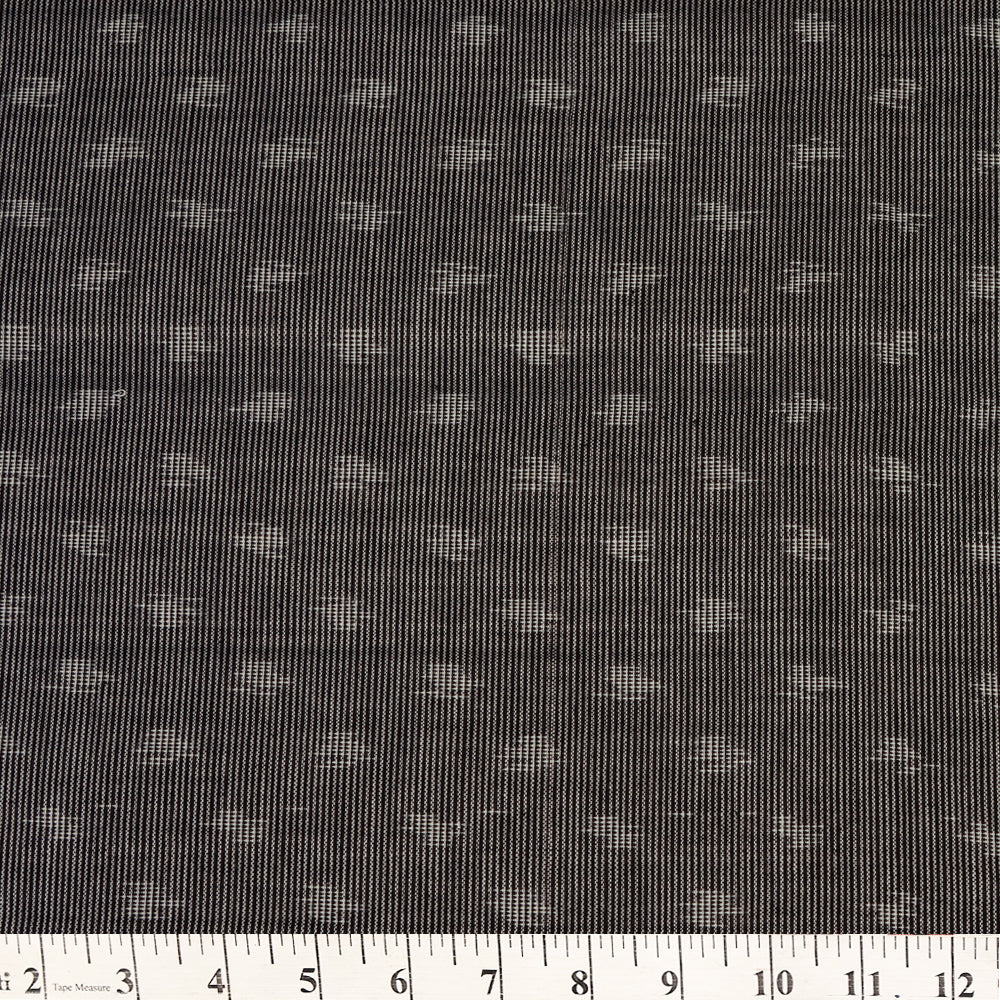 Black Color Handwoven Pure Cotton Ikat Fabric
