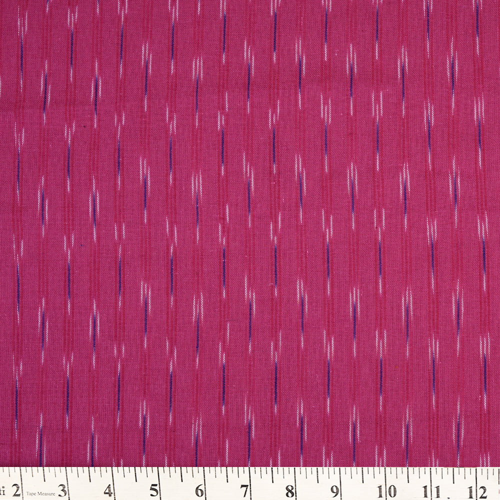 Pink Color Handwoven Pure Cotton Ikat Fabric