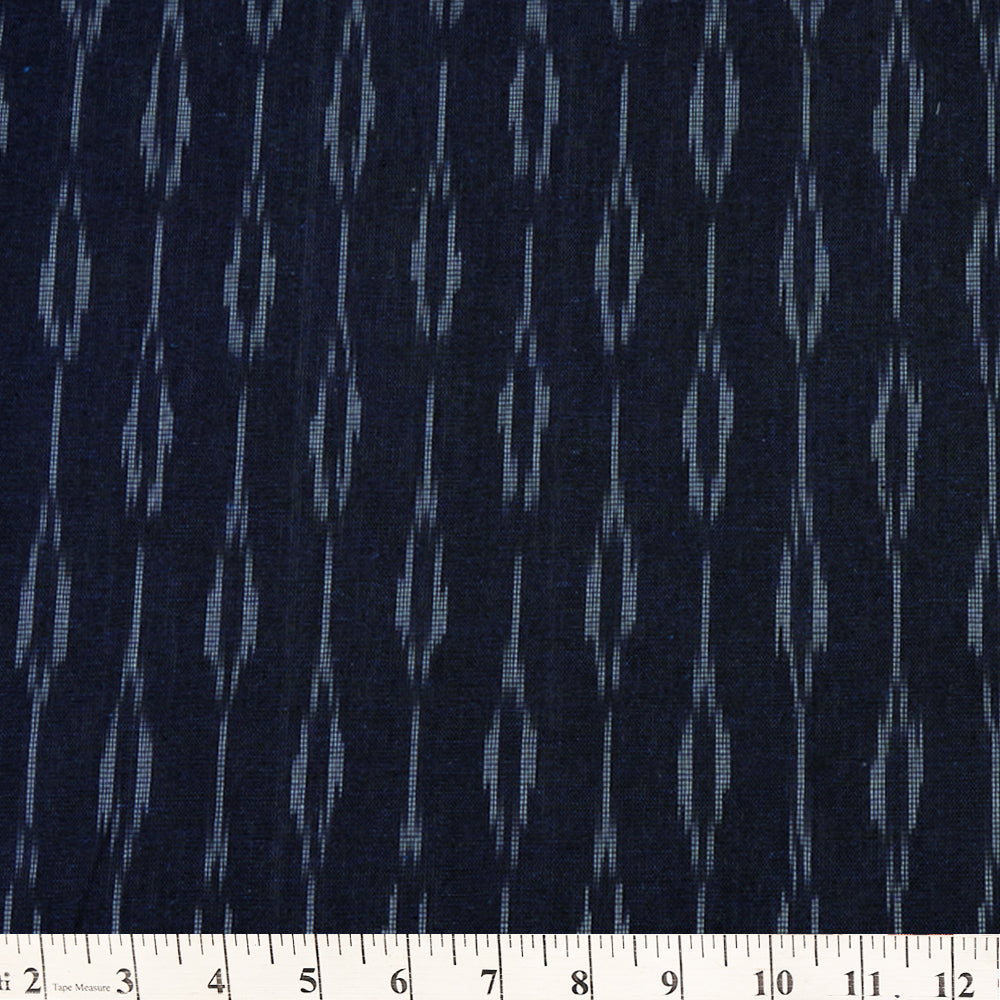 Navy Color Handwoven Pure Cotton Ikat Fabric