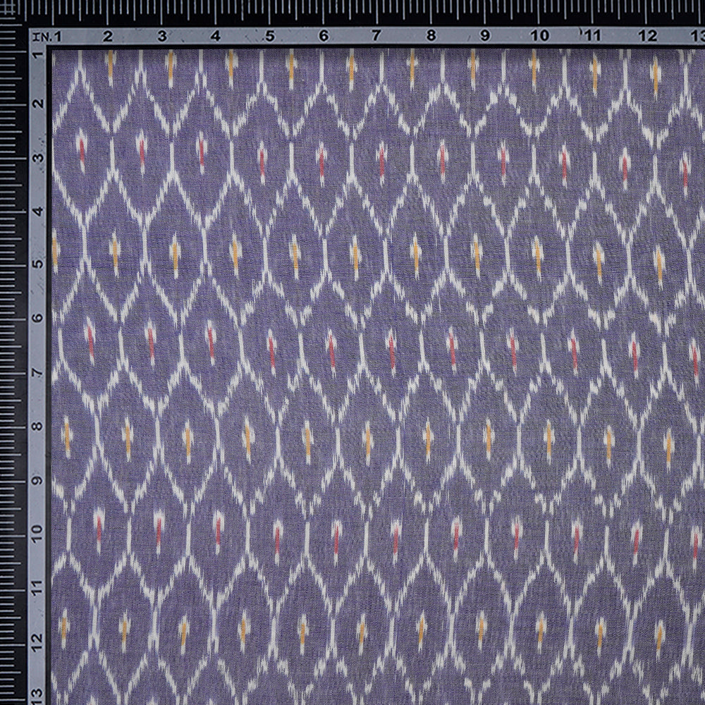 Elegant Lavender Pastel Color Mercerized Washed Woven Ikat Cotton Fabric