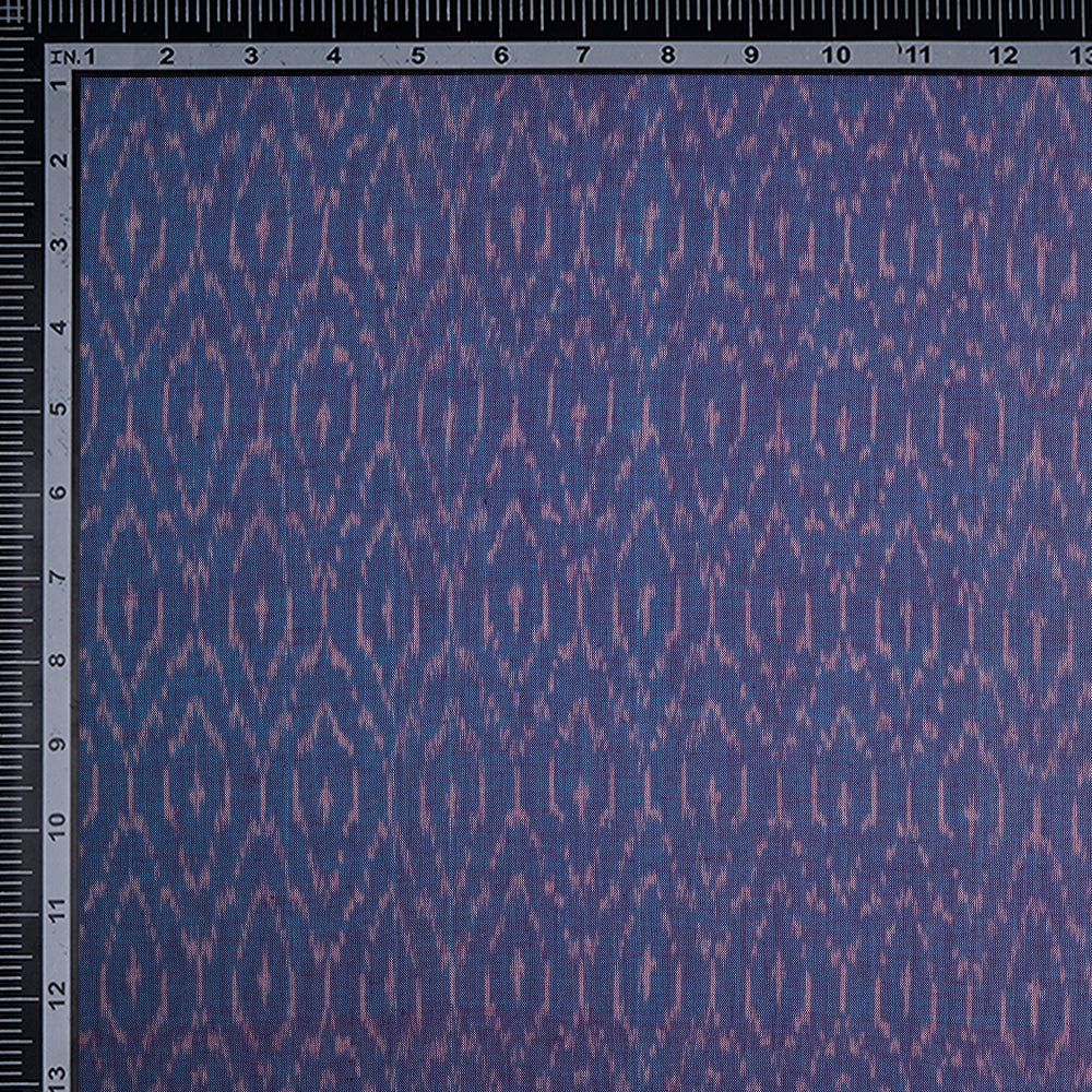 Light Blue Color Washed Mercerized Woven Ikat Cotton Fabric