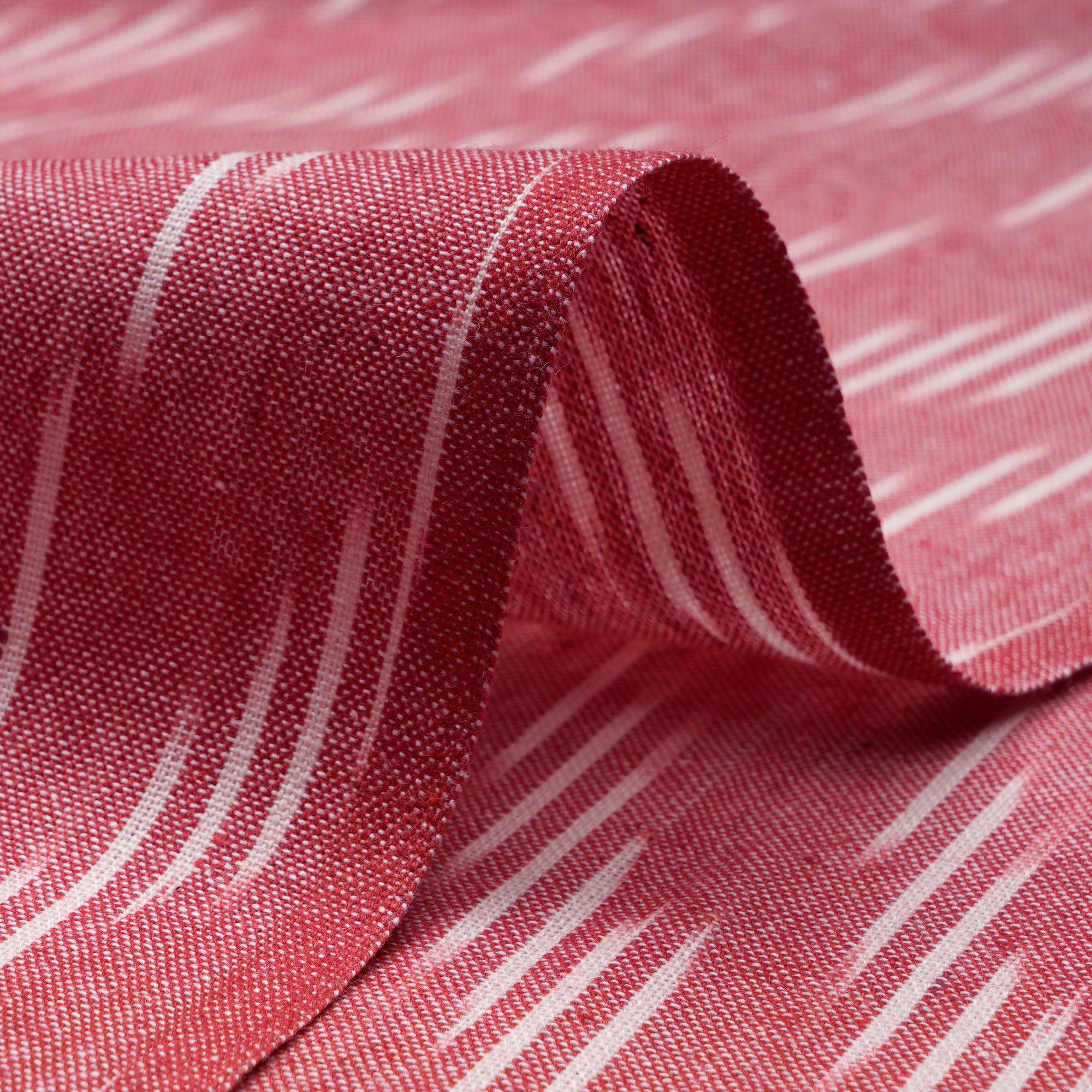 Light Coral Washed Woven Ikat Cotton Fabric