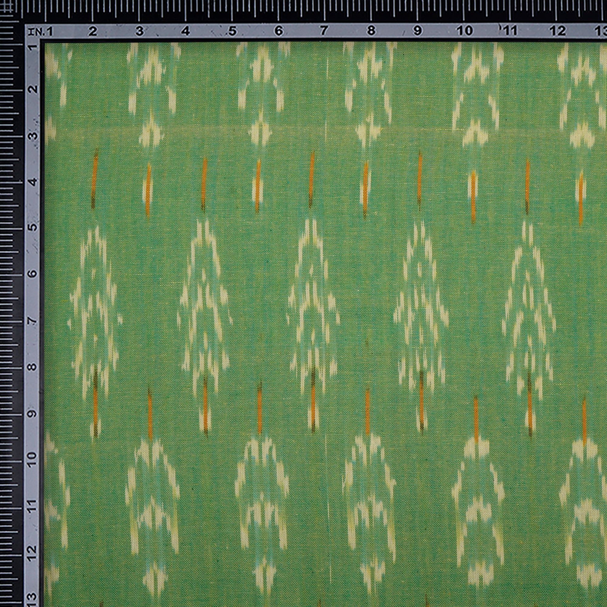 Light Green Washed Woven Ikat Cotton Fabric