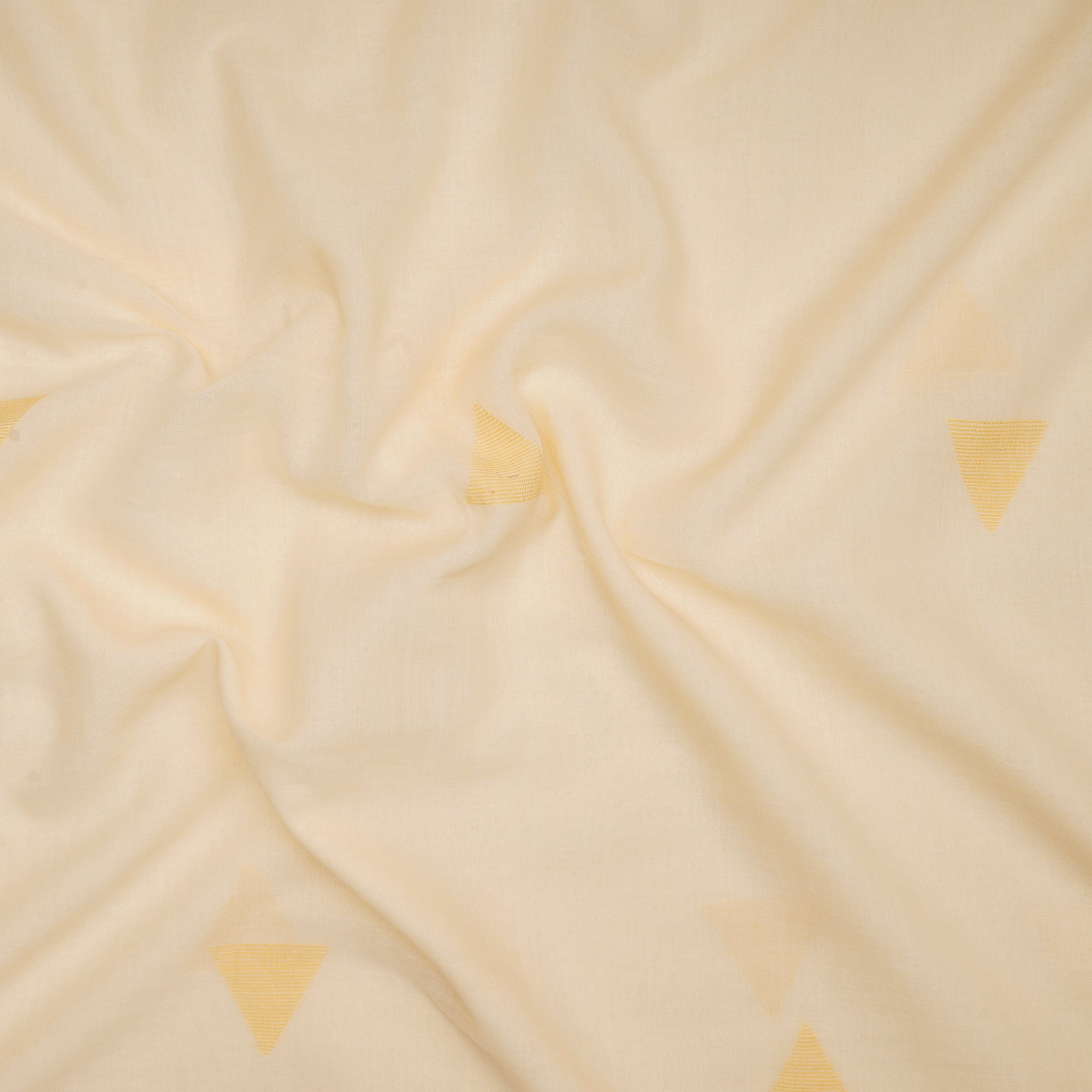 Yellowish Cream Jamdani Fine Cotton Handwoven Fabric